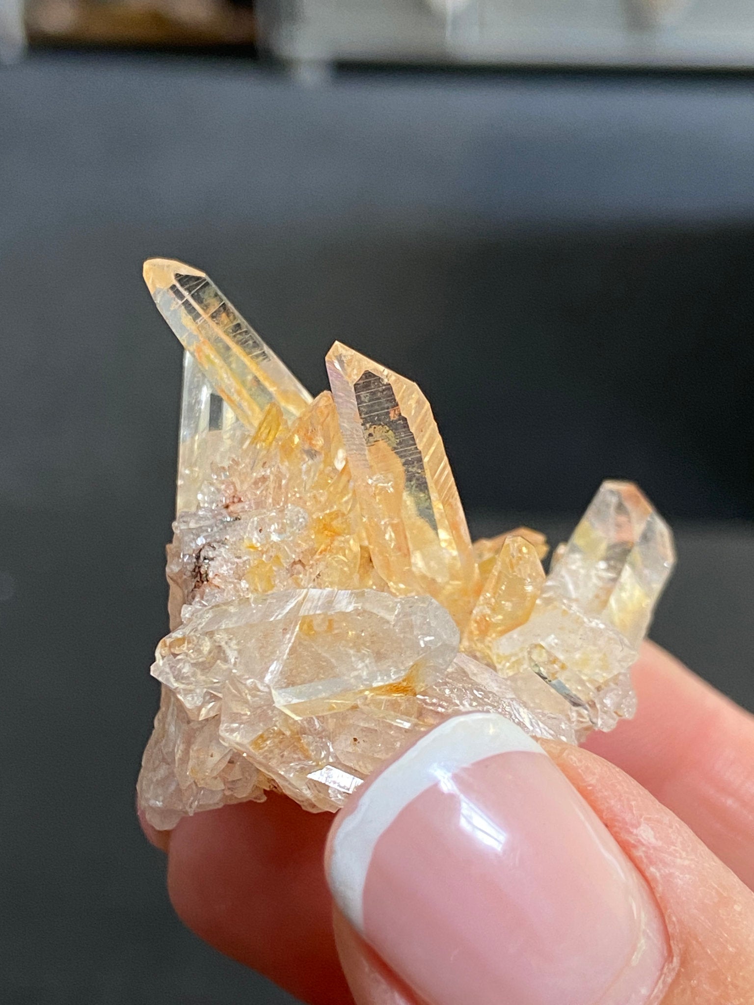 Pink & Gold Lemurian Light Quartz Cluster