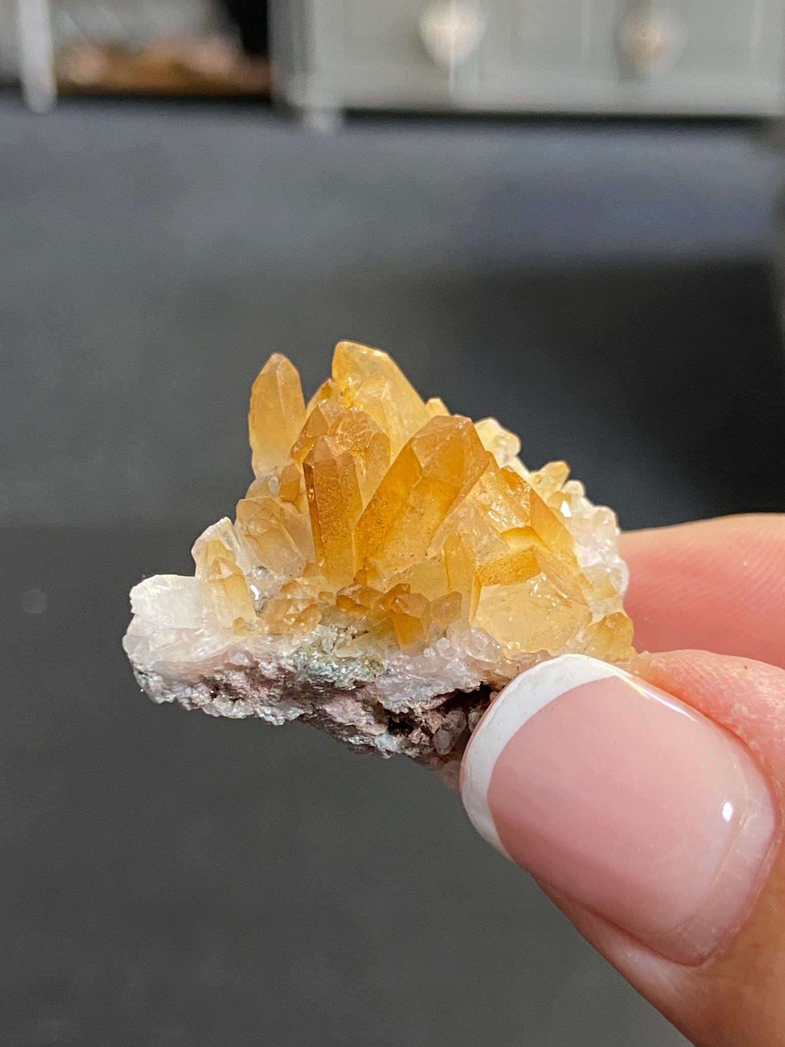Natural Golden Aura Lemurian Light Quartz Cluster