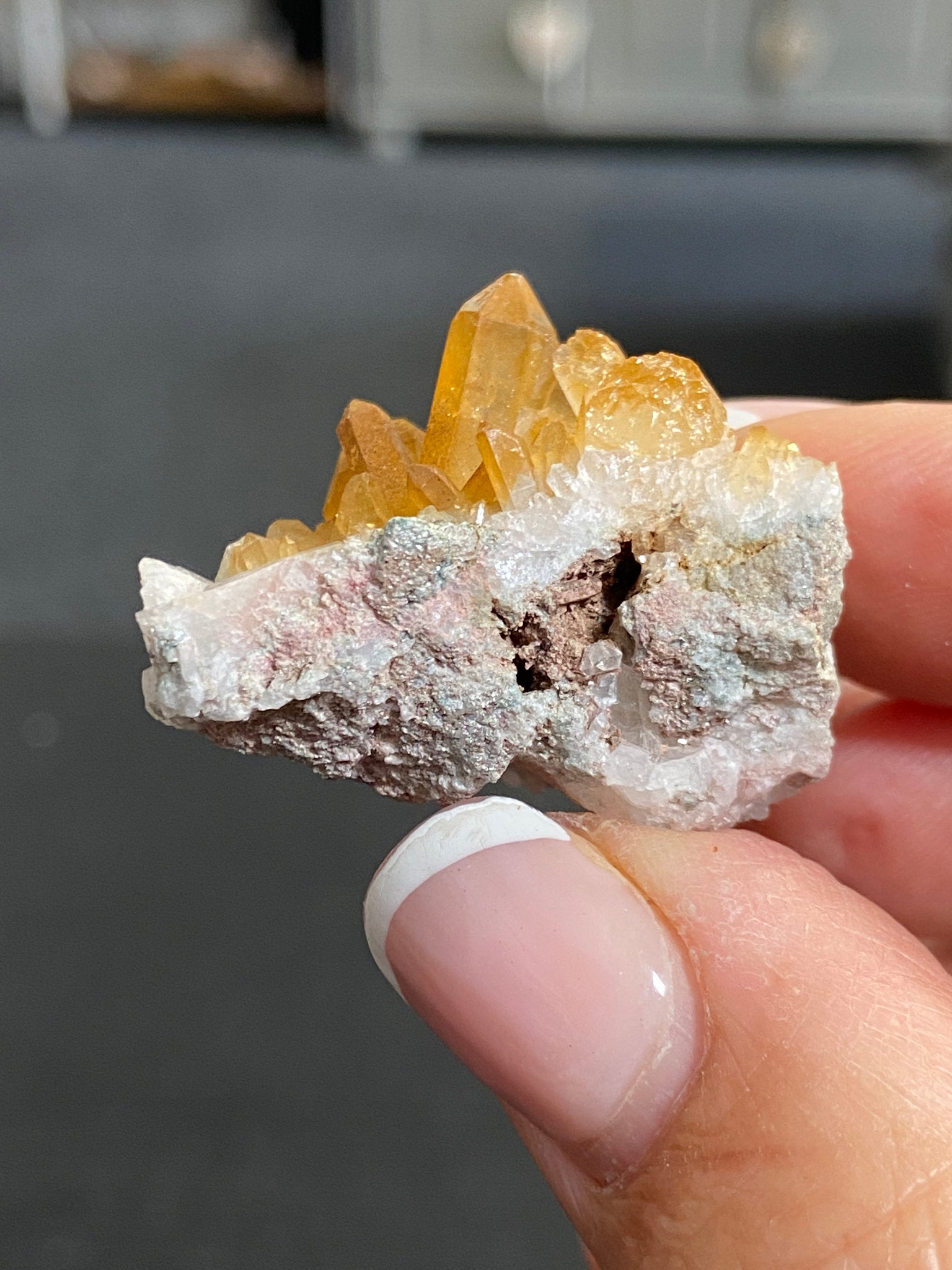 Natural Golden Aura Lemurian Light Quartz Cluster