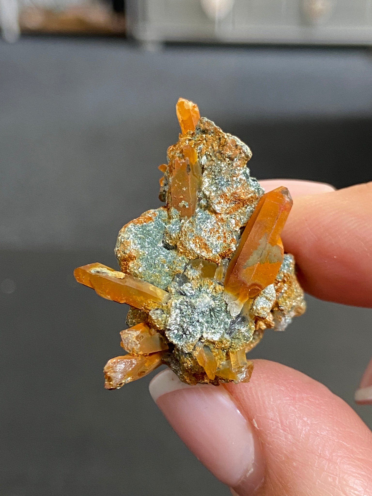 “Gucci Lemurian” Lemurian Light Quartz Cluster with Fuchsite