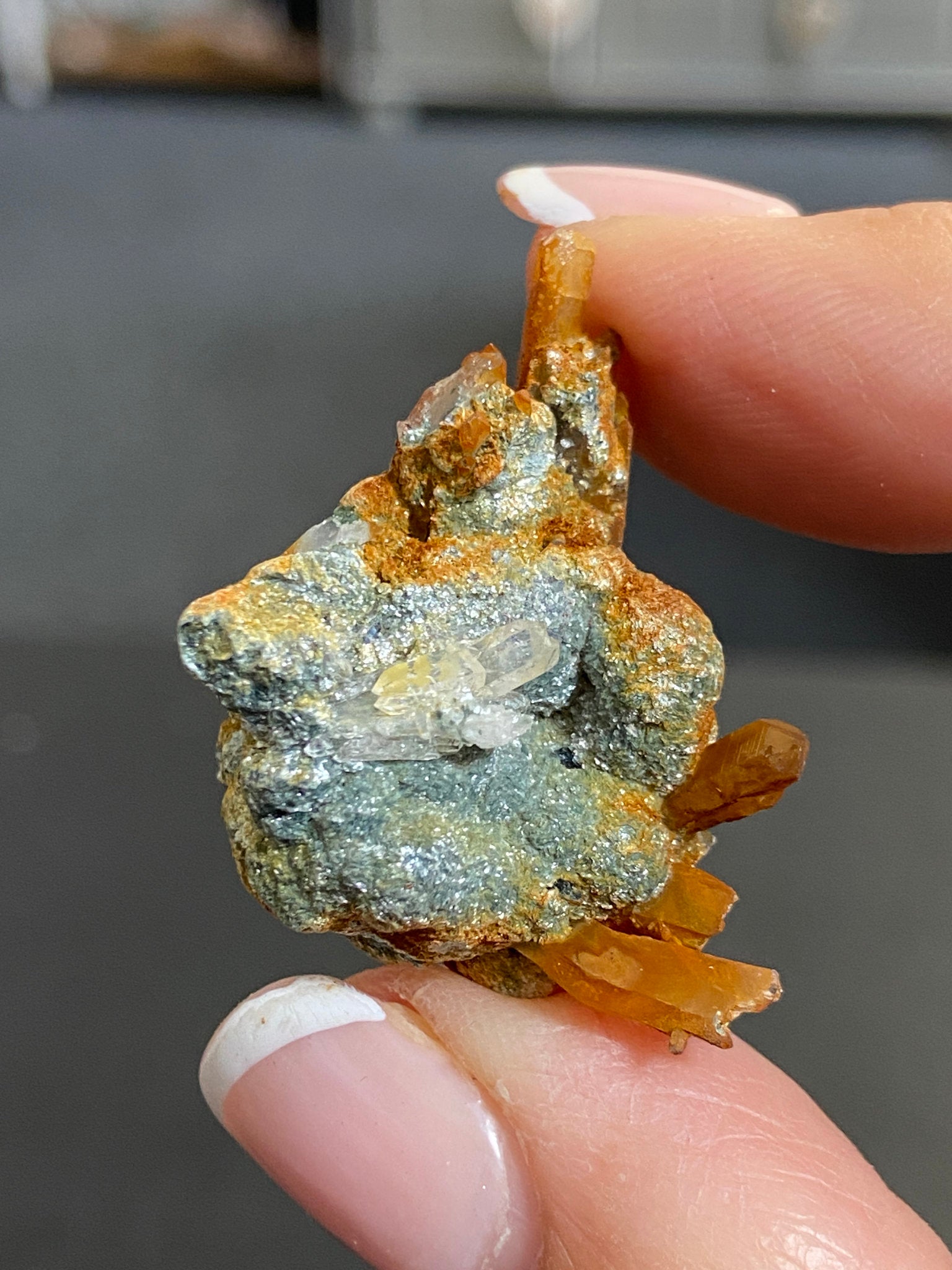 “Gucci Lemurian” Lemurian Light Quartz Cluster with Fuchsite