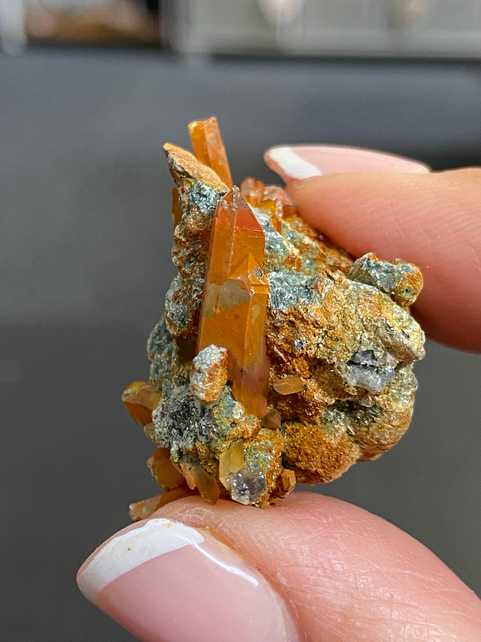 “Gucci Lemurian” Lemurian Light Quartz Cluster with Fuchsite