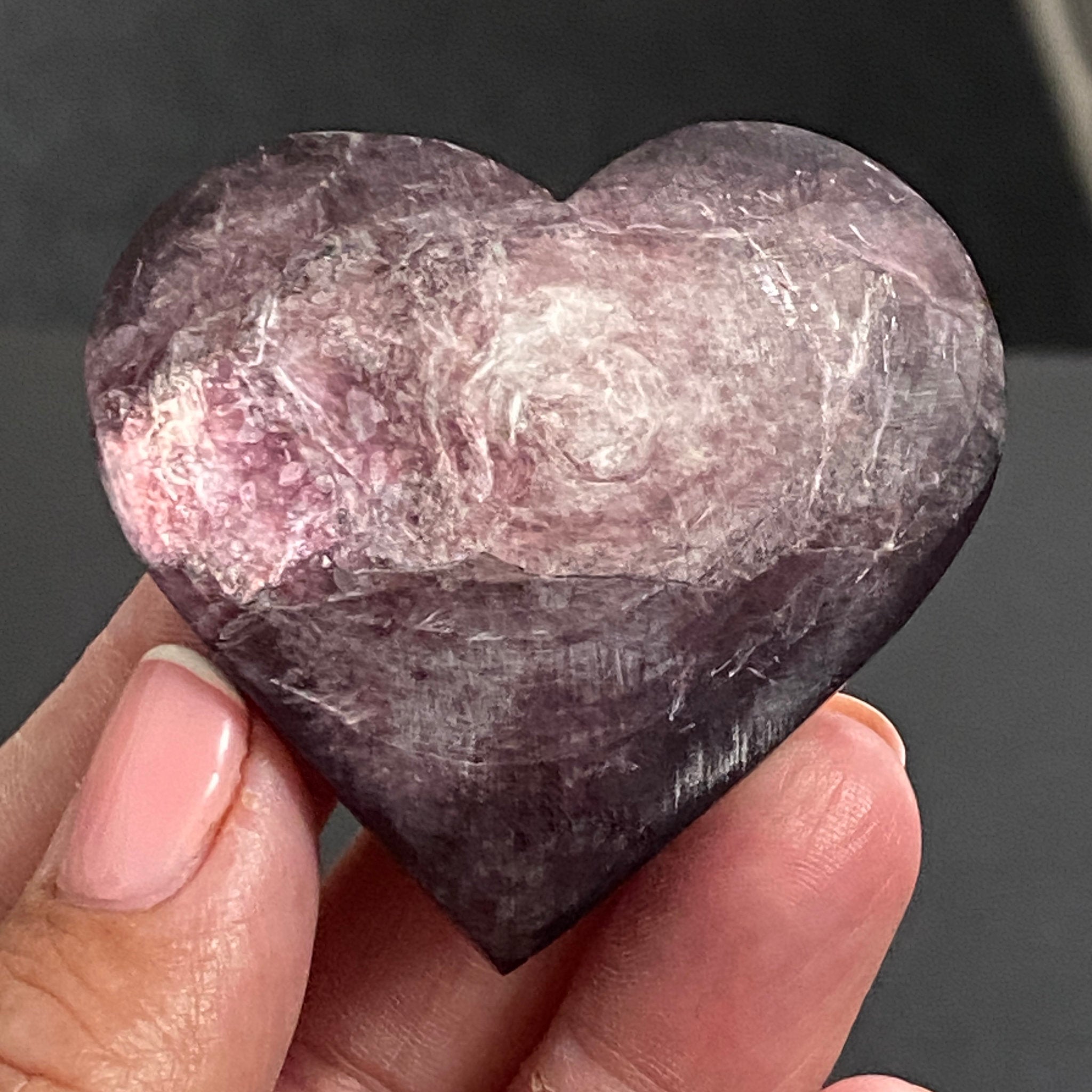 Purple Mica Heart - Lepidolite Castle Rocks Cornwall