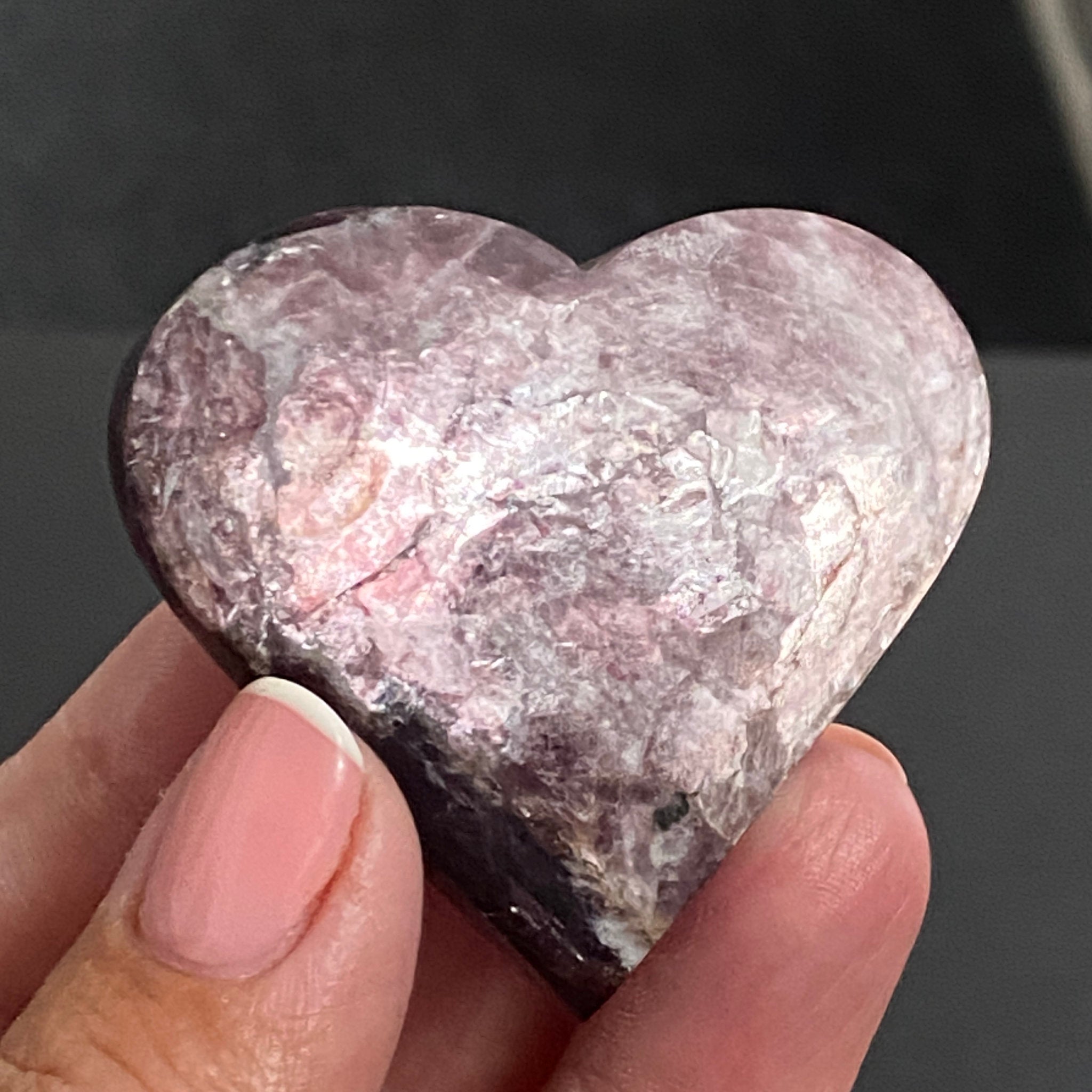 Purple Mica Heart - Lepidolite Castle Rocks Cornwall