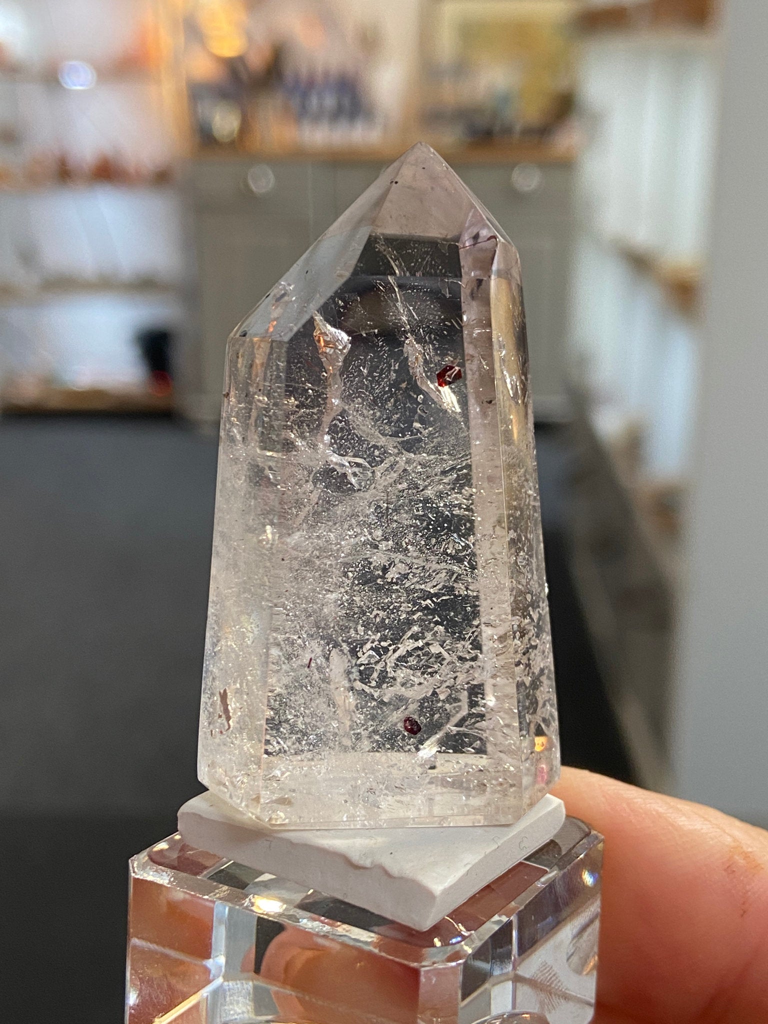 Madagascan Quartz Tower – Smoky Amethyst with Lepidocrocite & Rutile