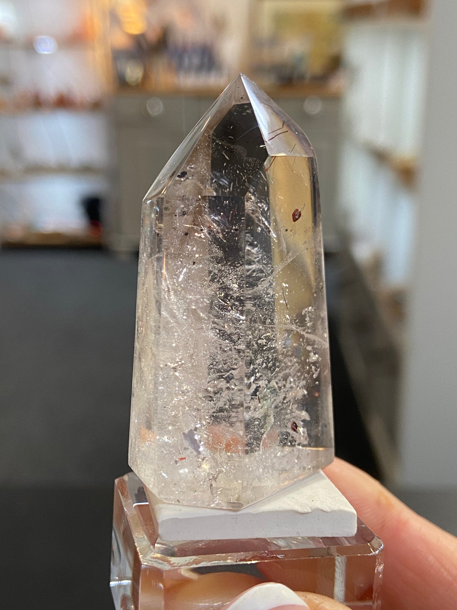 Madagascan Quartz Tower – Smoky Amethyst with Lepidocrocite & Rutile