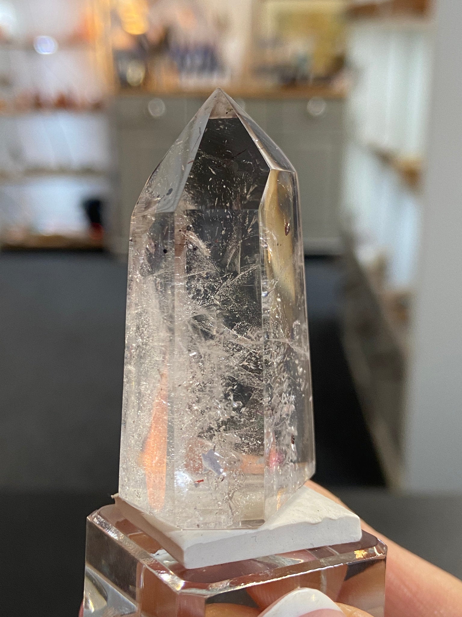 Madagascan Quartz Tower – Smoky Amethyst with Lepidocrocite & Rutile