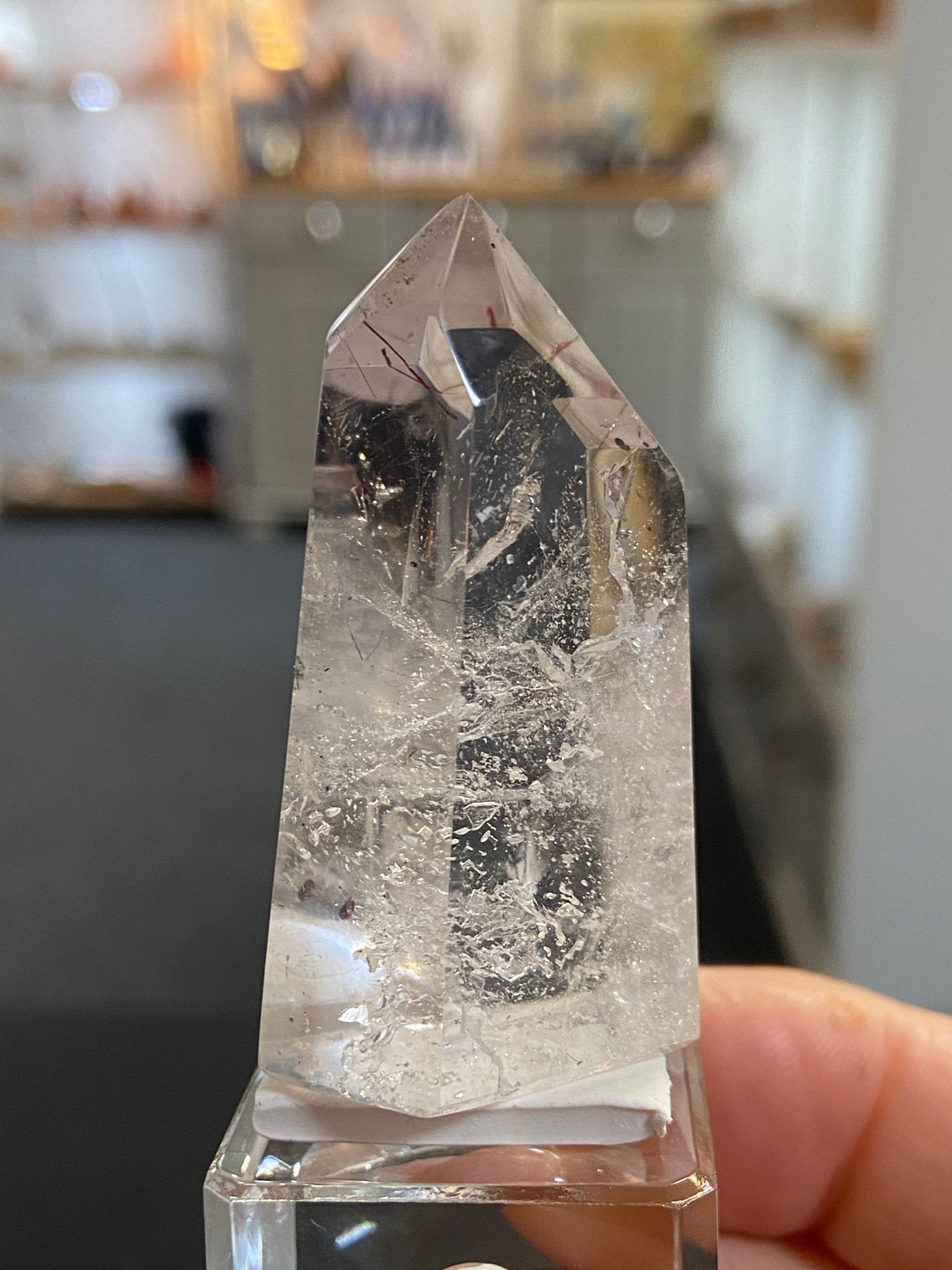 Madagascan Quartz Tower – Smoky Amethyst with Lepidocrocite & Rutile