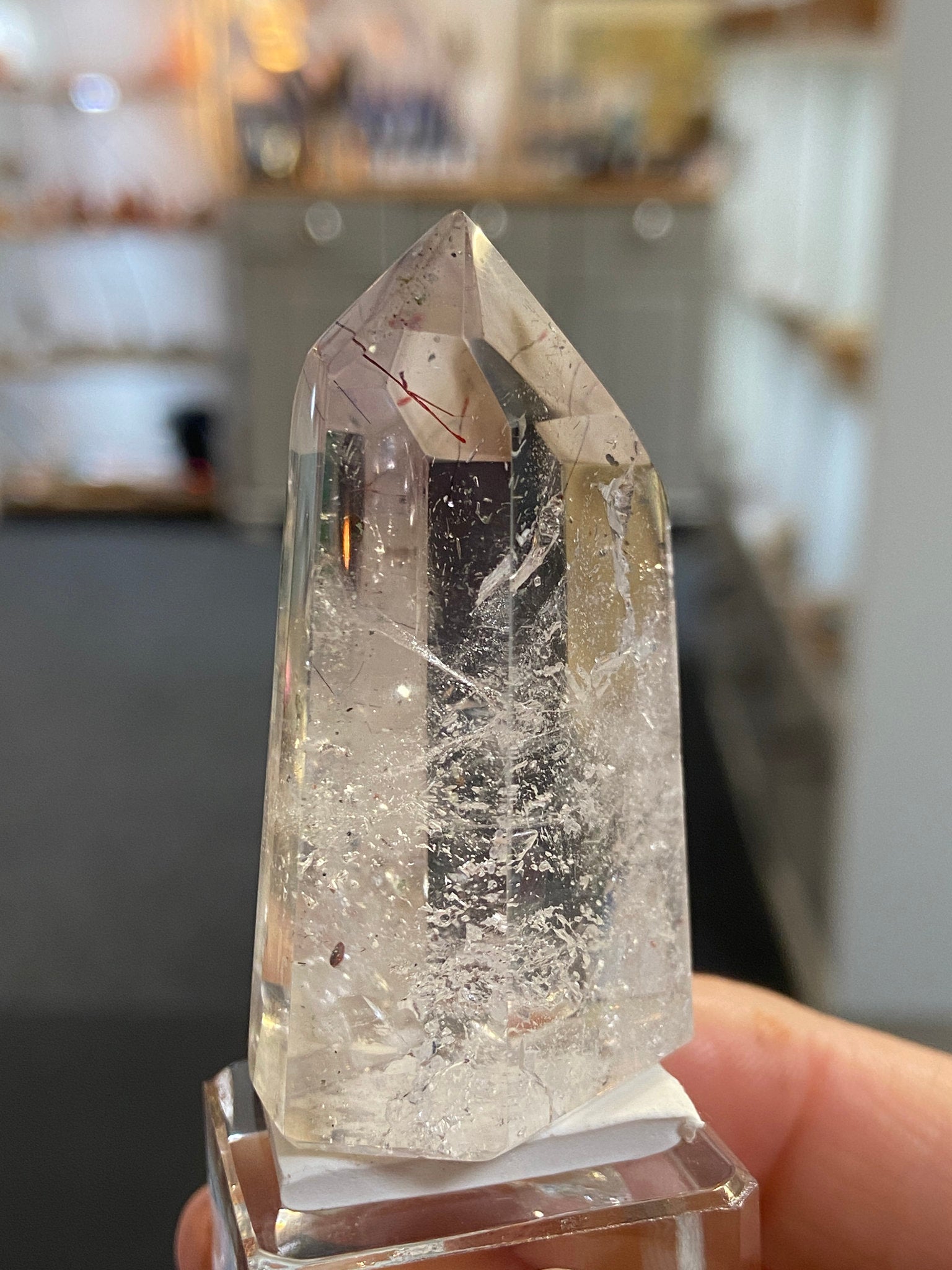 Madagascan Quartz Tower – Smoky Amethyst with Lepidocrocite & Rutile