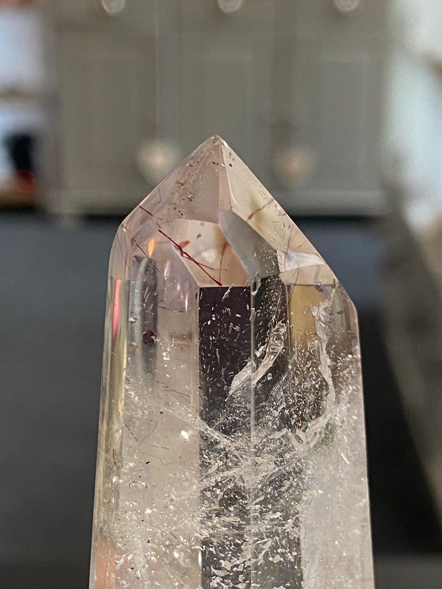Madagascan Quartz Tower – Smoky Amethyst with Lepidocrocite & Rutile