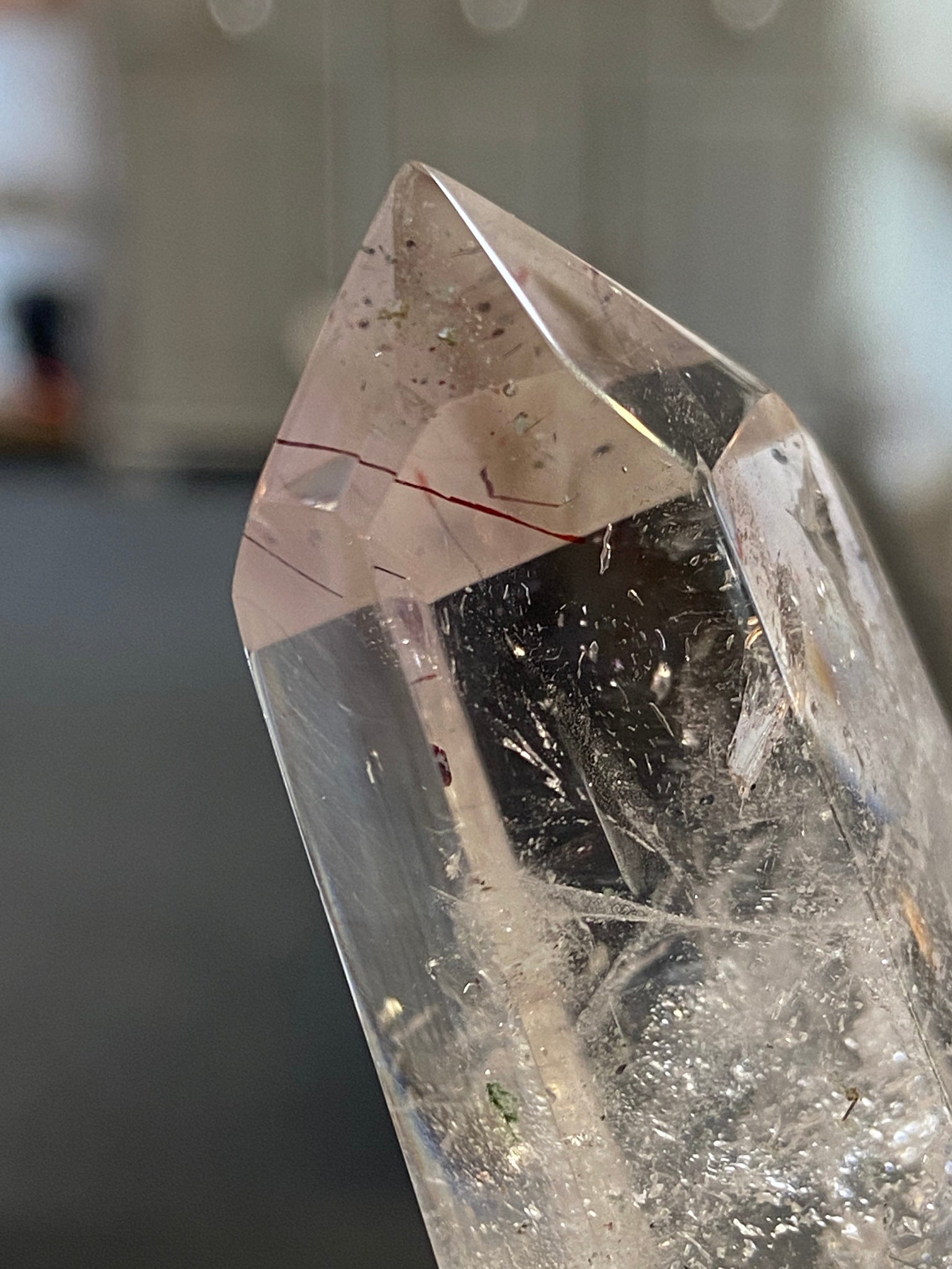 Madagascan Quartz Tower – Smoky Amethyst with Lepidocrocite & Rutile