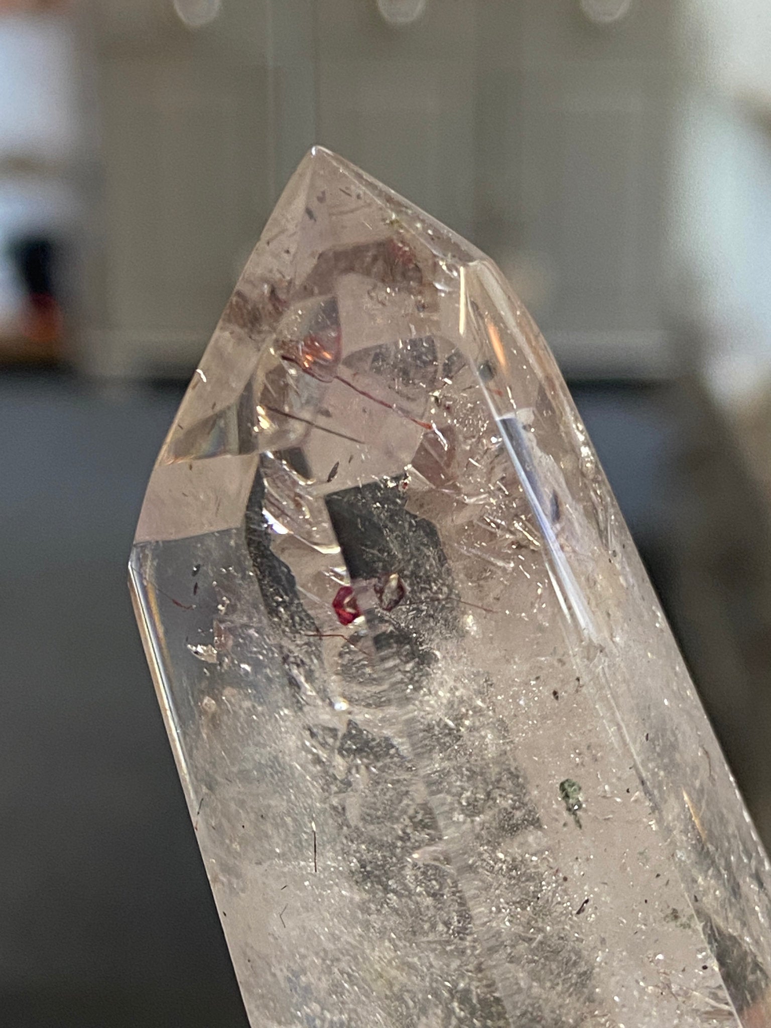 Madagascan Quartz Tower – Smoky Amethyst with Lepidocrocite & Rutile