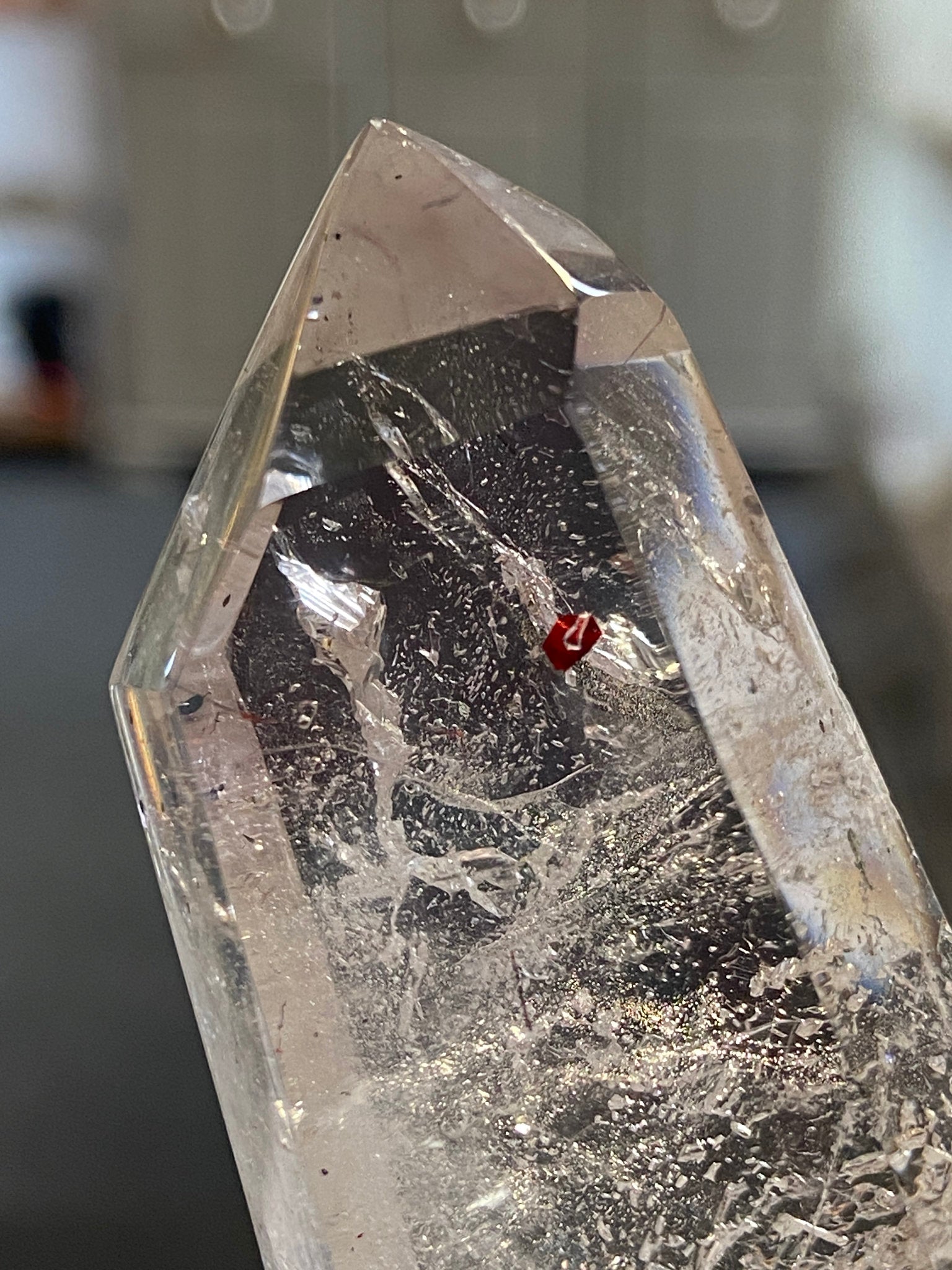 Madagascan Quartz Tower – Smoky Amethyst with Lepidocrocite & Rutile