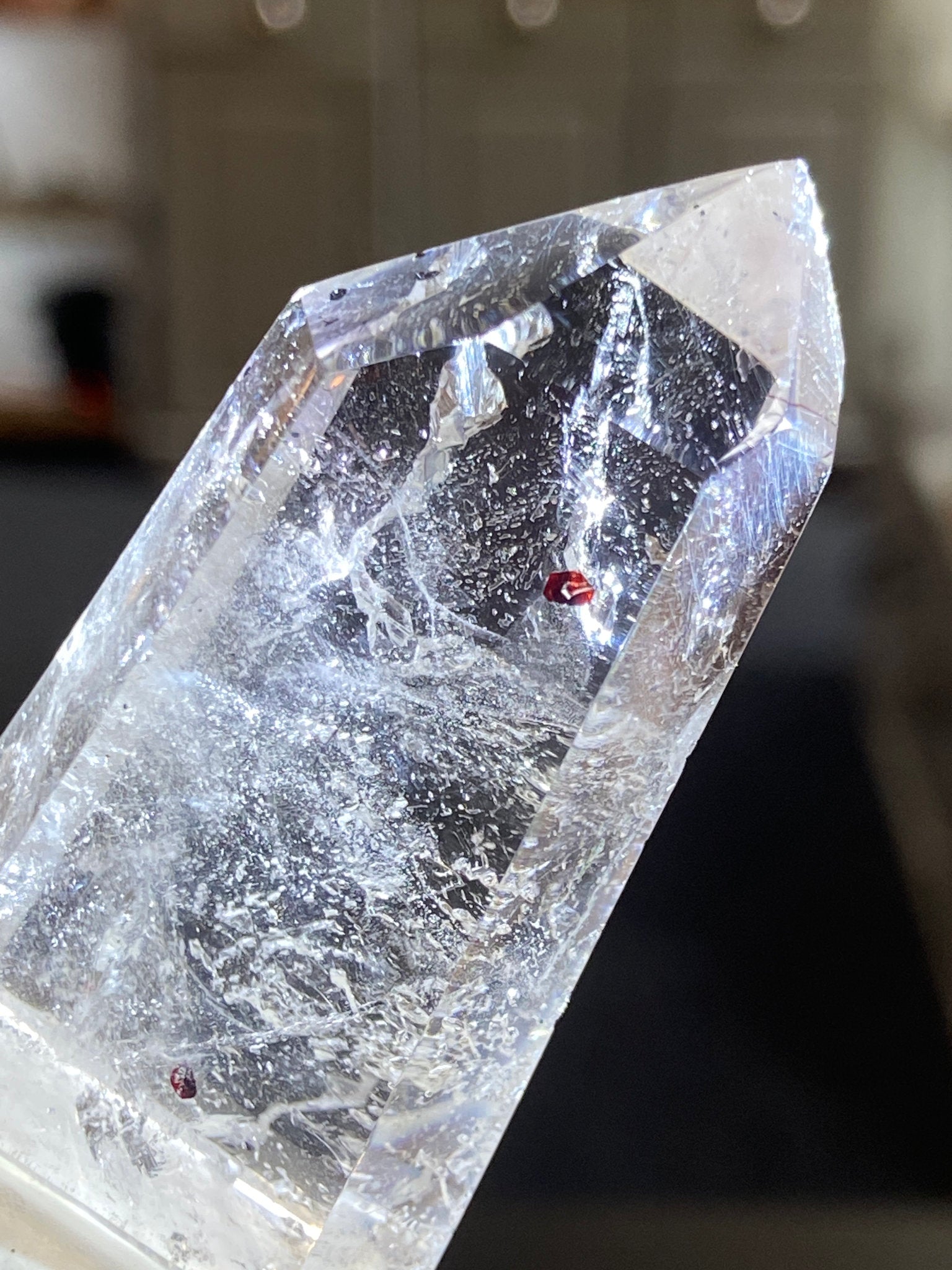 Madagascan Quartz Tower – Smoky Amethyst with Lepidocrocite & Rutile