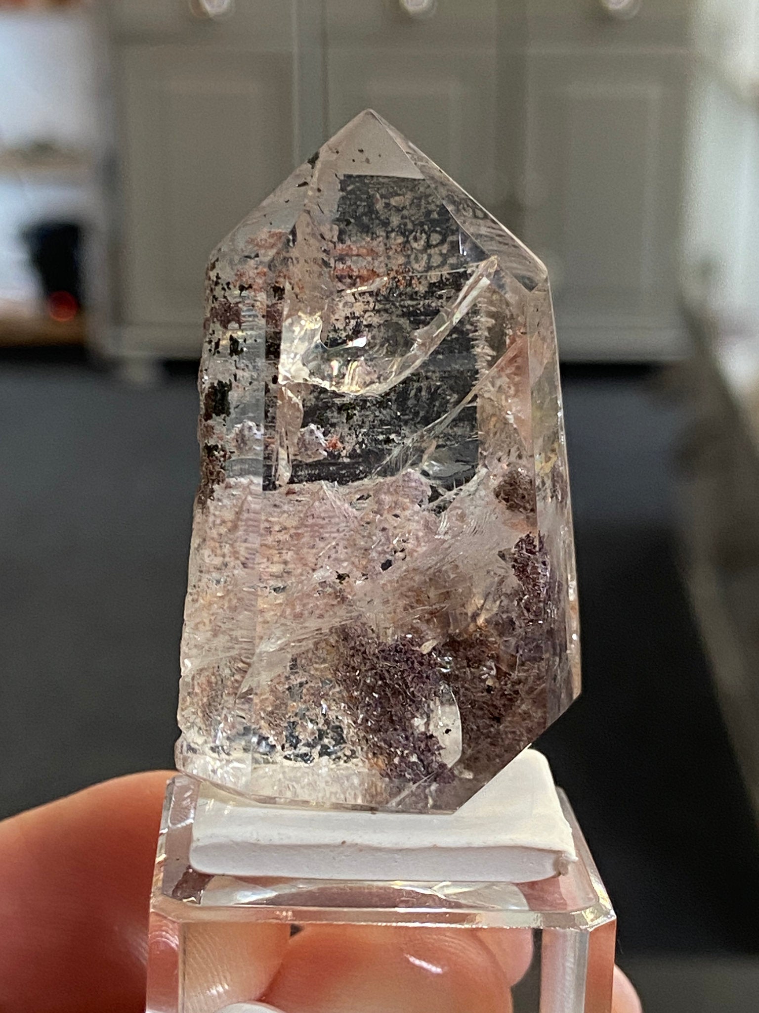 Madagascan Quartz Tower – Hematite, Actinolite & Chlorite
