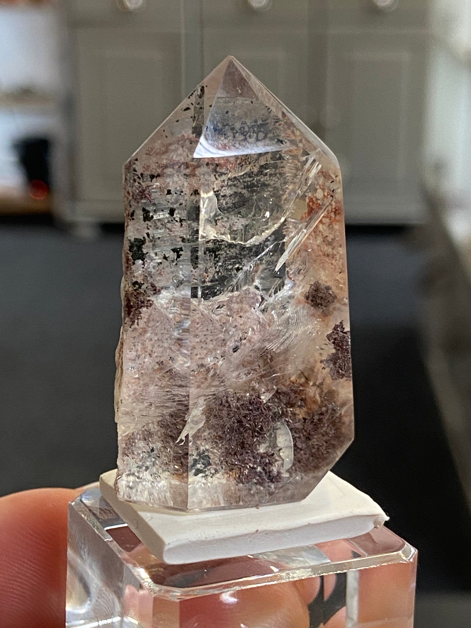 Madagascan Quartz Tower – Hematite, Actinolite & Chlorite
