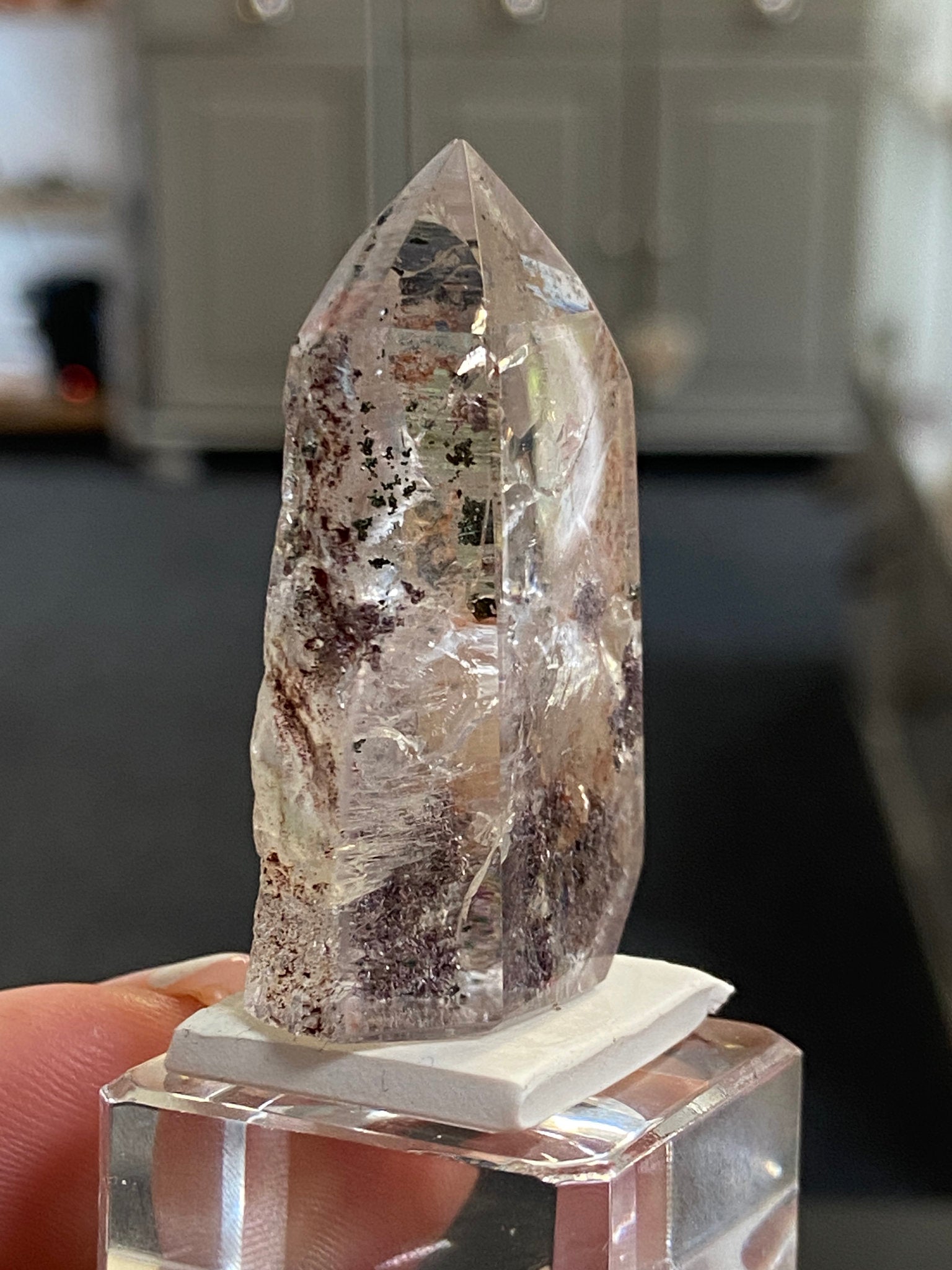 Madagascan Quartz Tower – Hematite, Actinolite & Chlorite