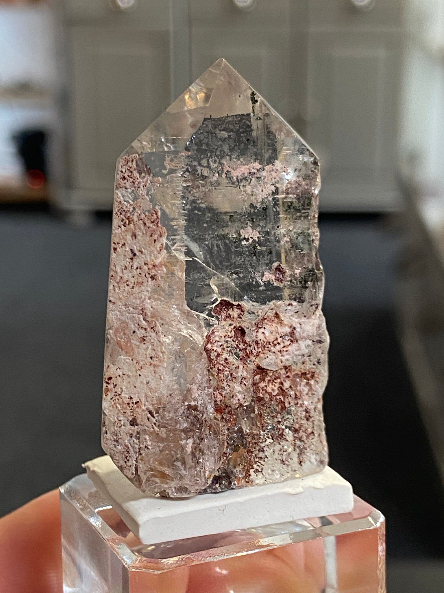 Madagascan Quartz Tower – Hematite, Actinolite & Chlorite