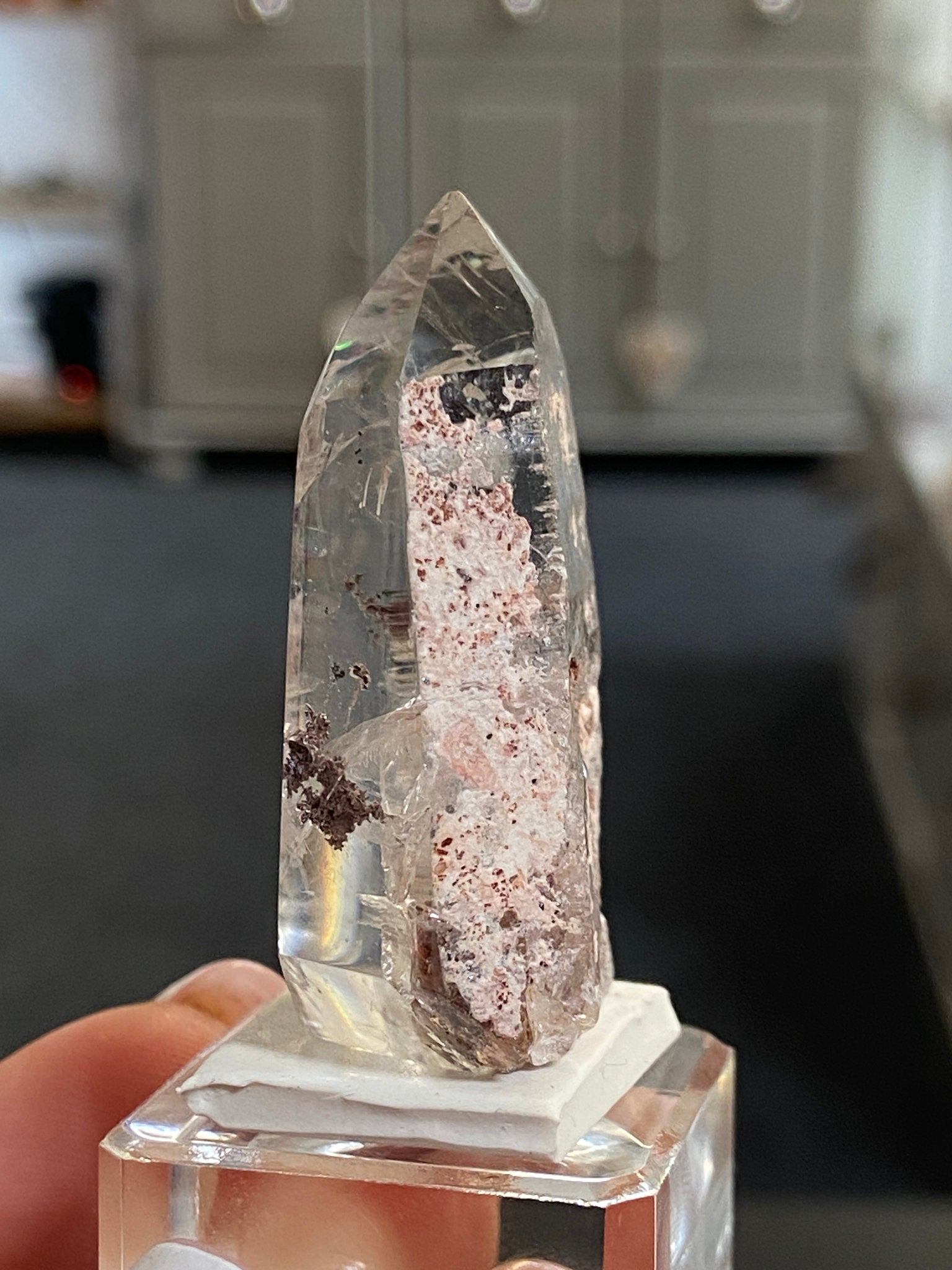 Madagascan Quartz Tower – Hematite, Actinolite & Chlorite