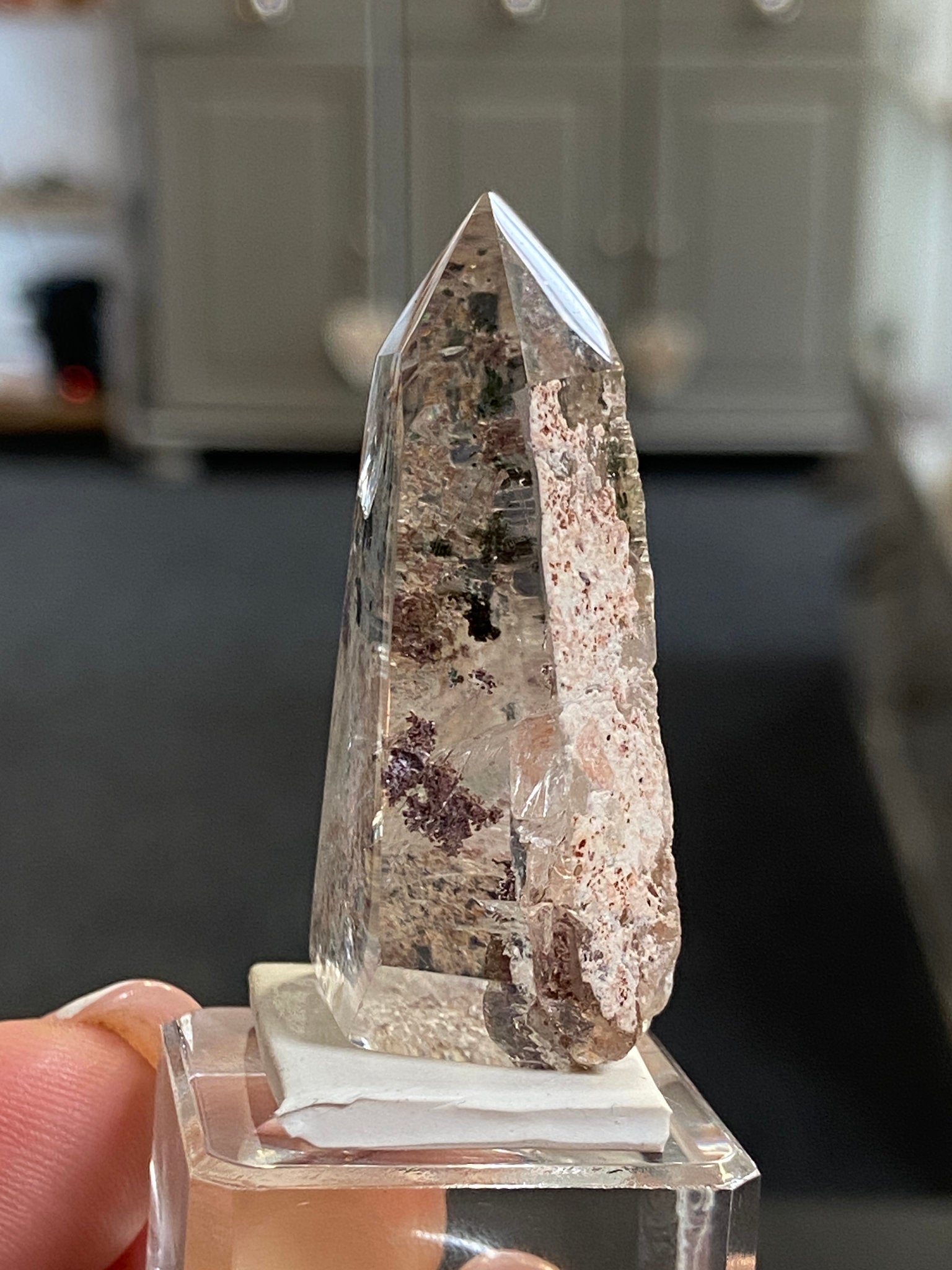 Madagascan Quartz Tower – Hematite, Actinolite & Chlorite