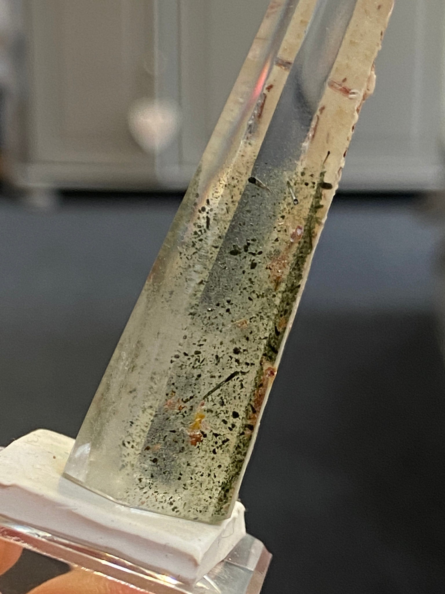 Madagascan Quartz Tower – Chlorite Phantom with Chalcedony & Rutile