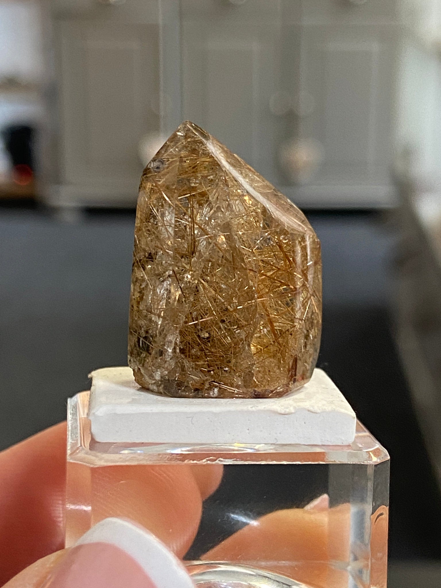 Madagascan Quartz Tower – Golden Rutile with Actinolite