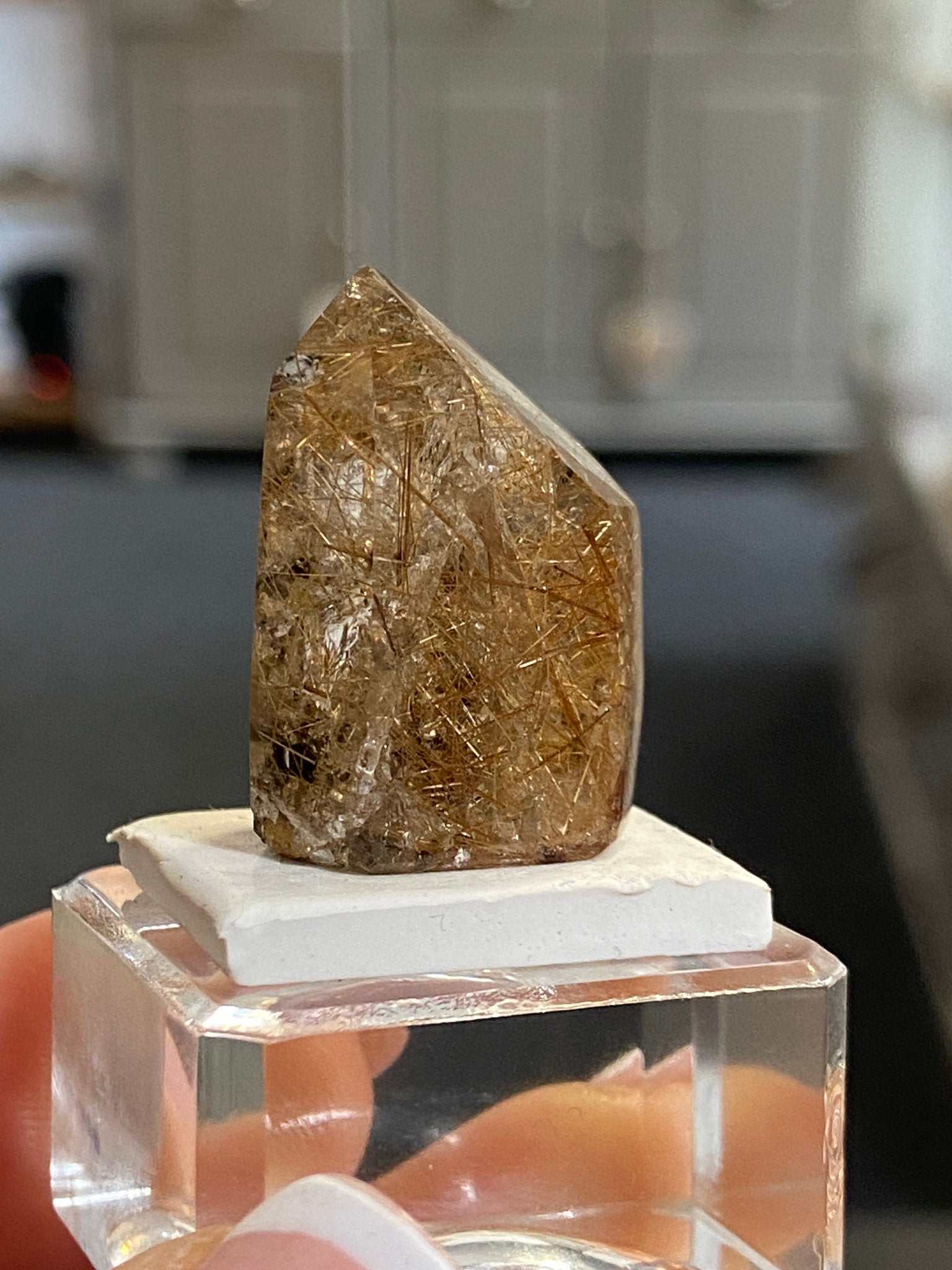 Madagascan Quartz Tower – Golden Rutile with Actinolite