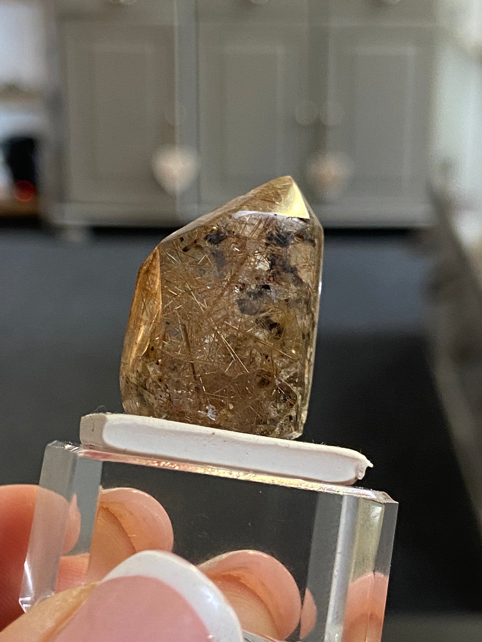 Madagascan Quartz Tower – Golden Rutile with Actinolite