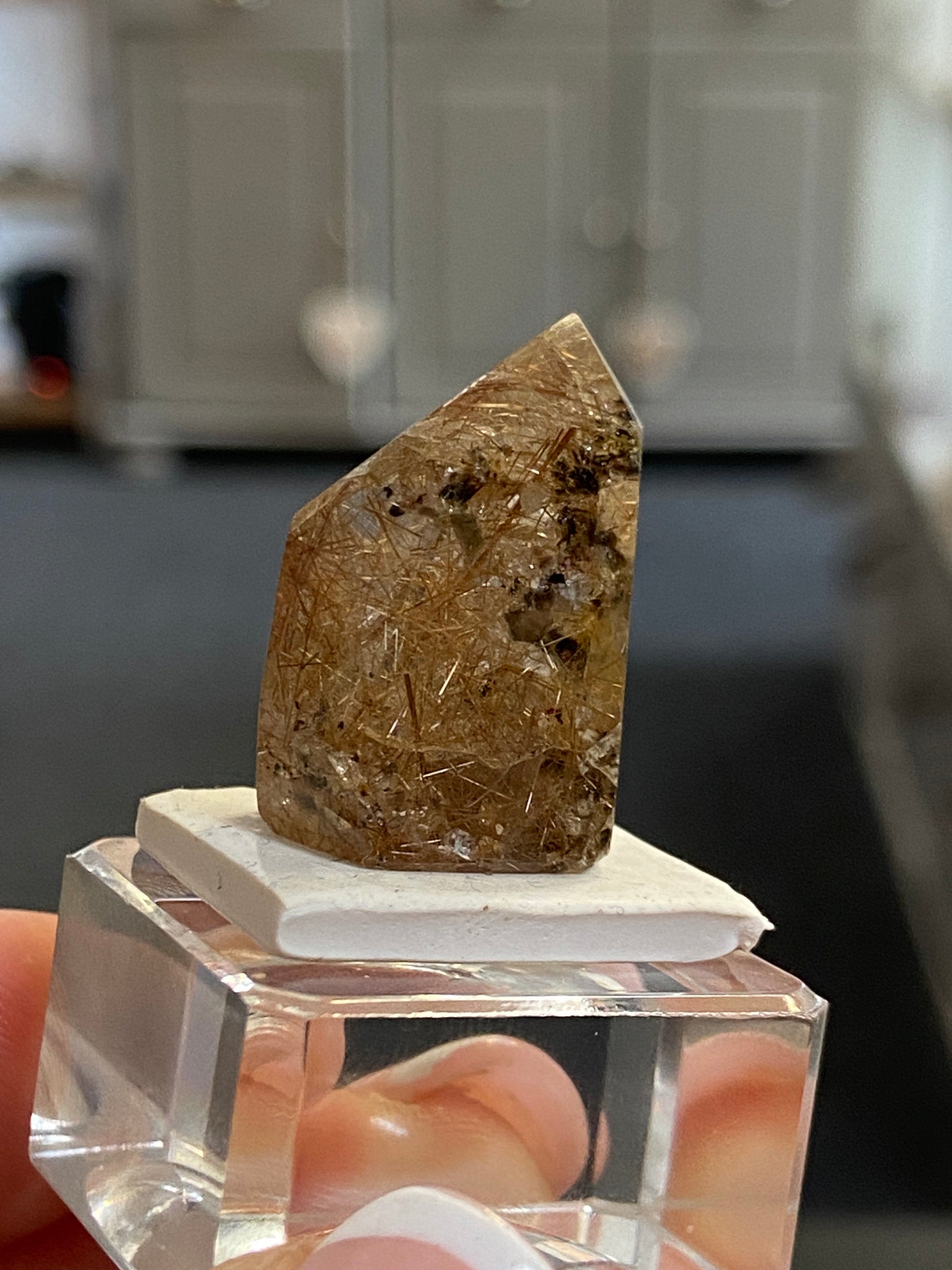 Madagascan Quartz Tower – Golden Rutile with Actinolite