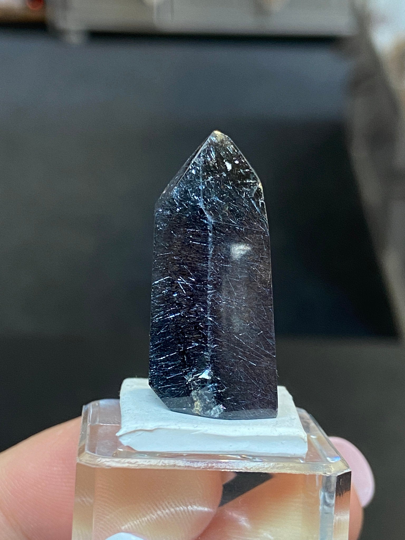 Madagascan Quartz Tower – Black Amethyst with Hematite & Lepidocrocite