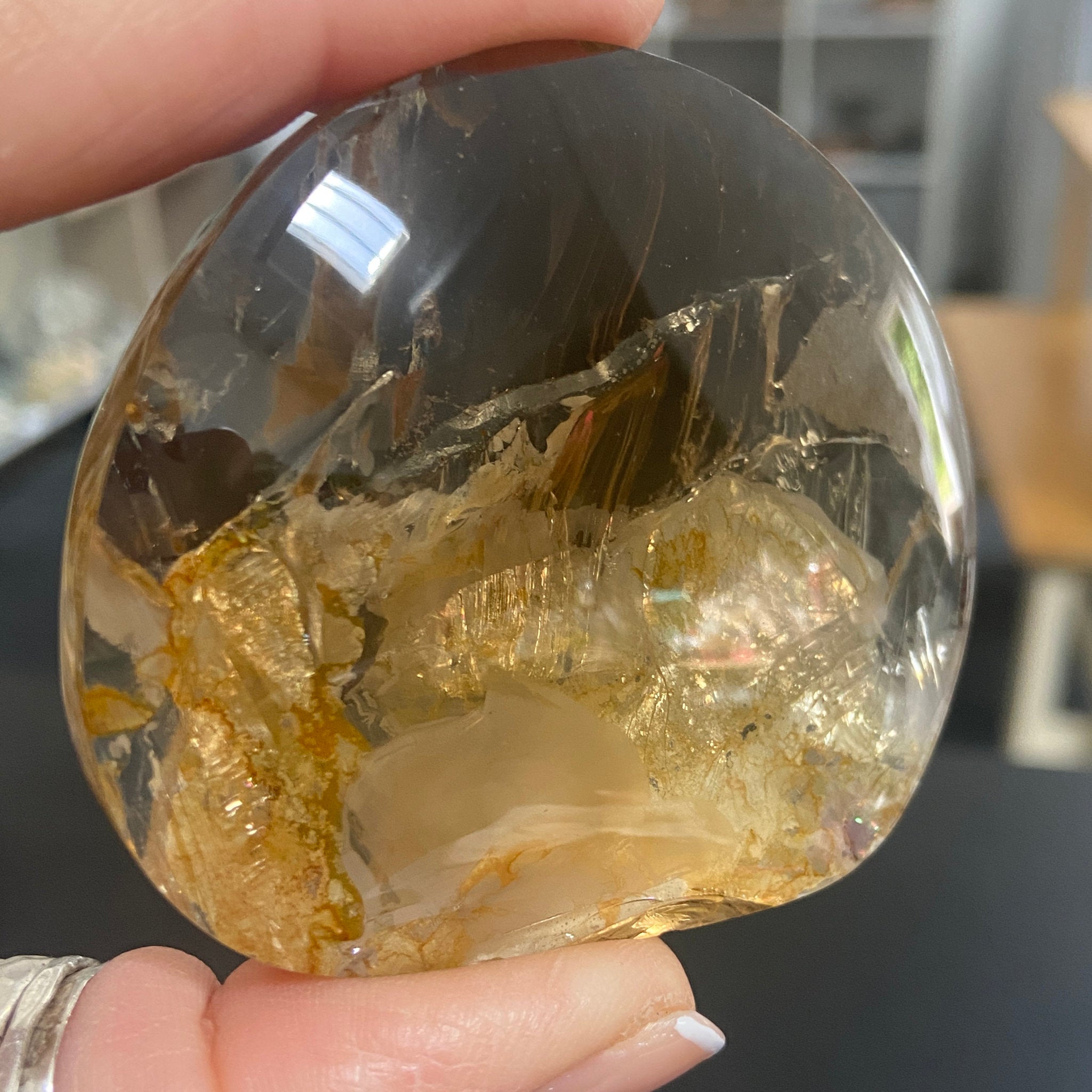 Smoky Citrine Freeform Disc – Brazil