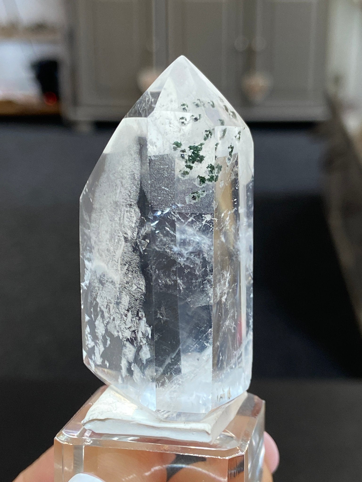Madagascan Quartz Tower – Chlorite & Lodolite Phantom