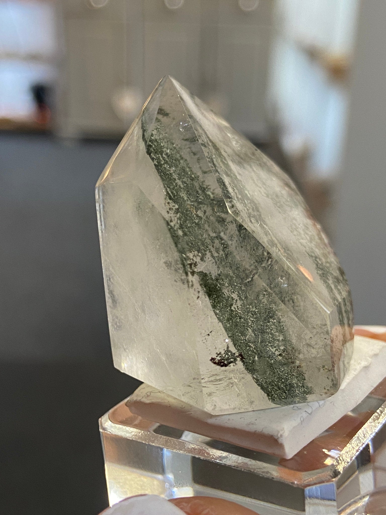 Madagascan Quartz Tower – Chlorite Waterfall