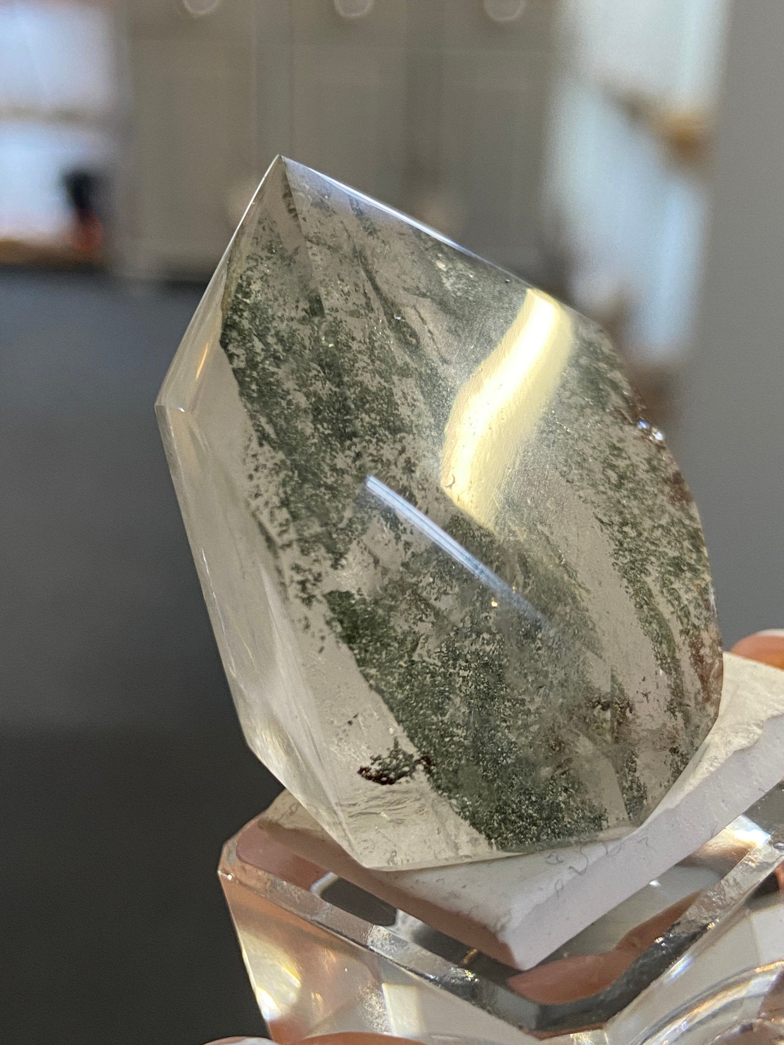 Madagascan Quartz Tower – Chlorite Waterfall