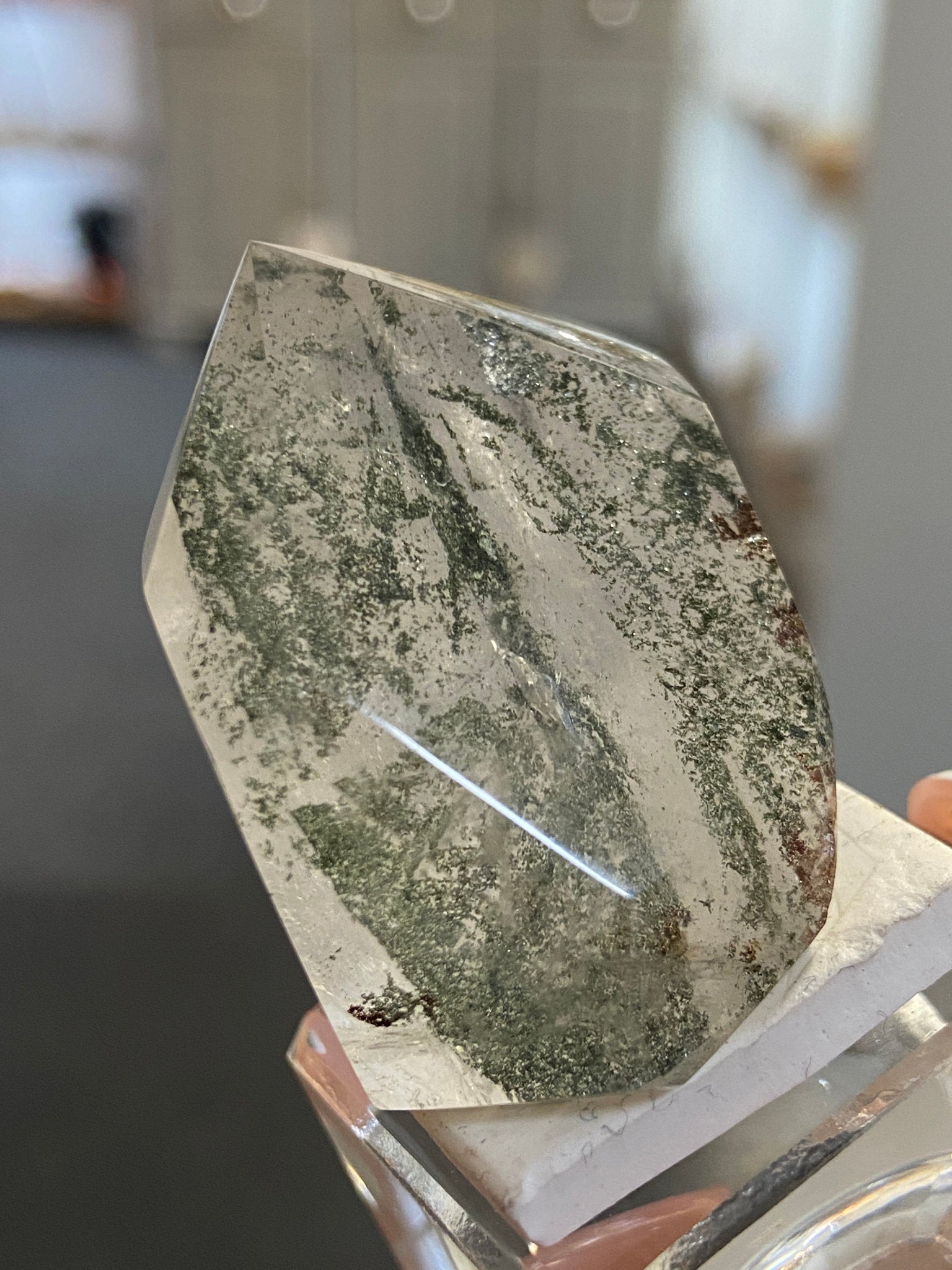 Madagascan Quartz Tower – Chlorite Waterfall