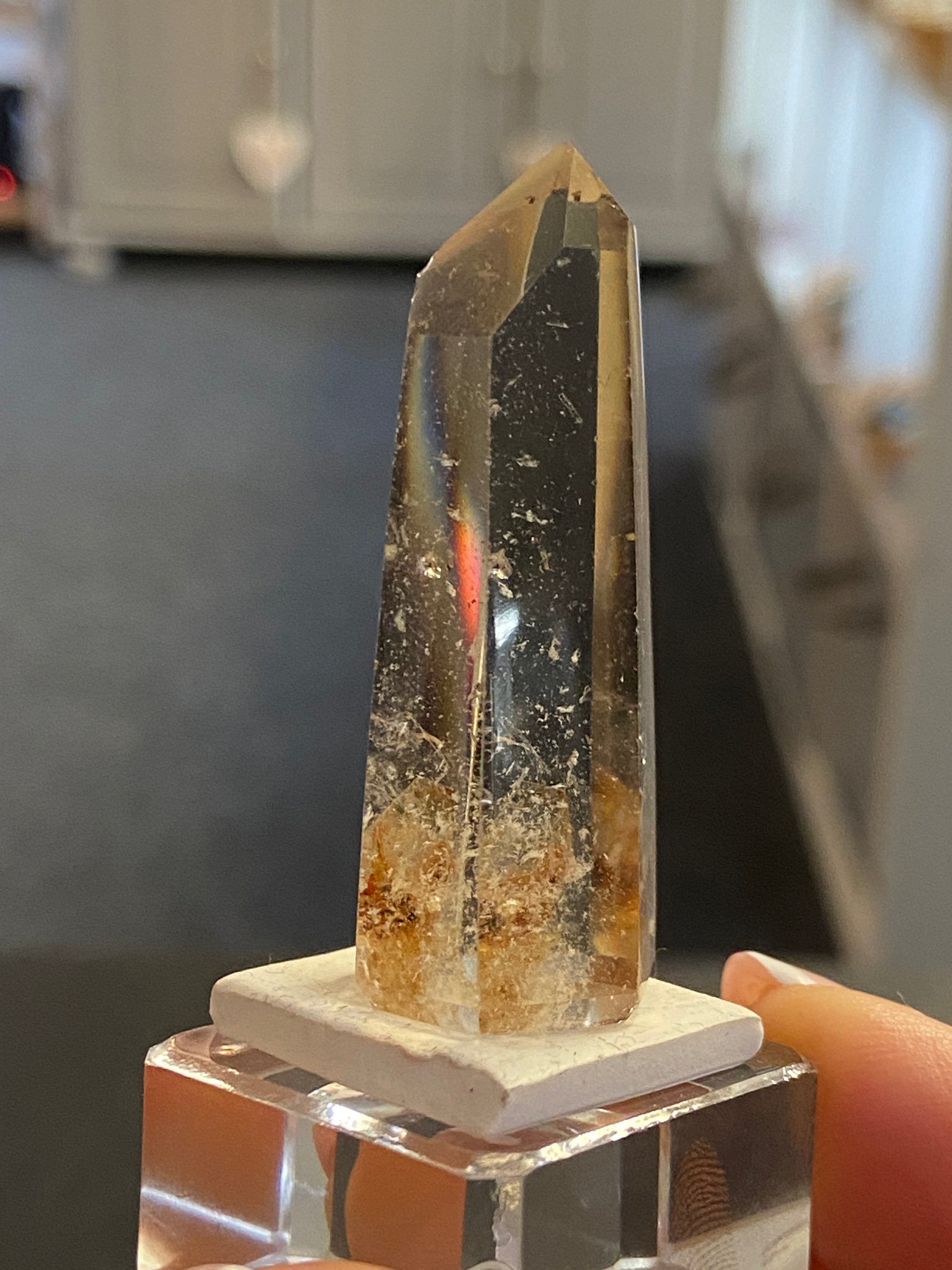Madagascan Quartz Tower – Citrine with Hematite
