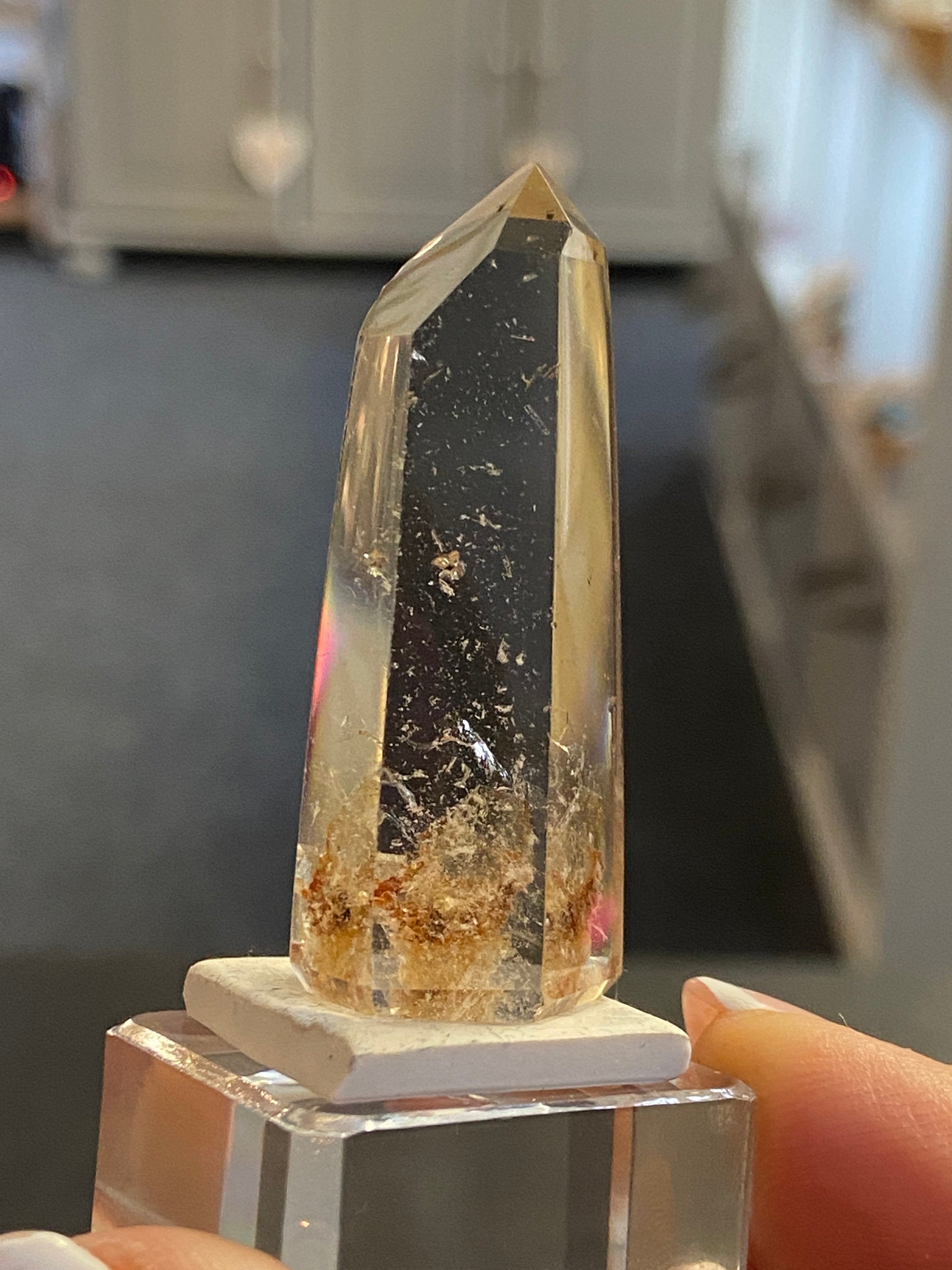 Madagascan Quartz Tower – Citrine with Hematite