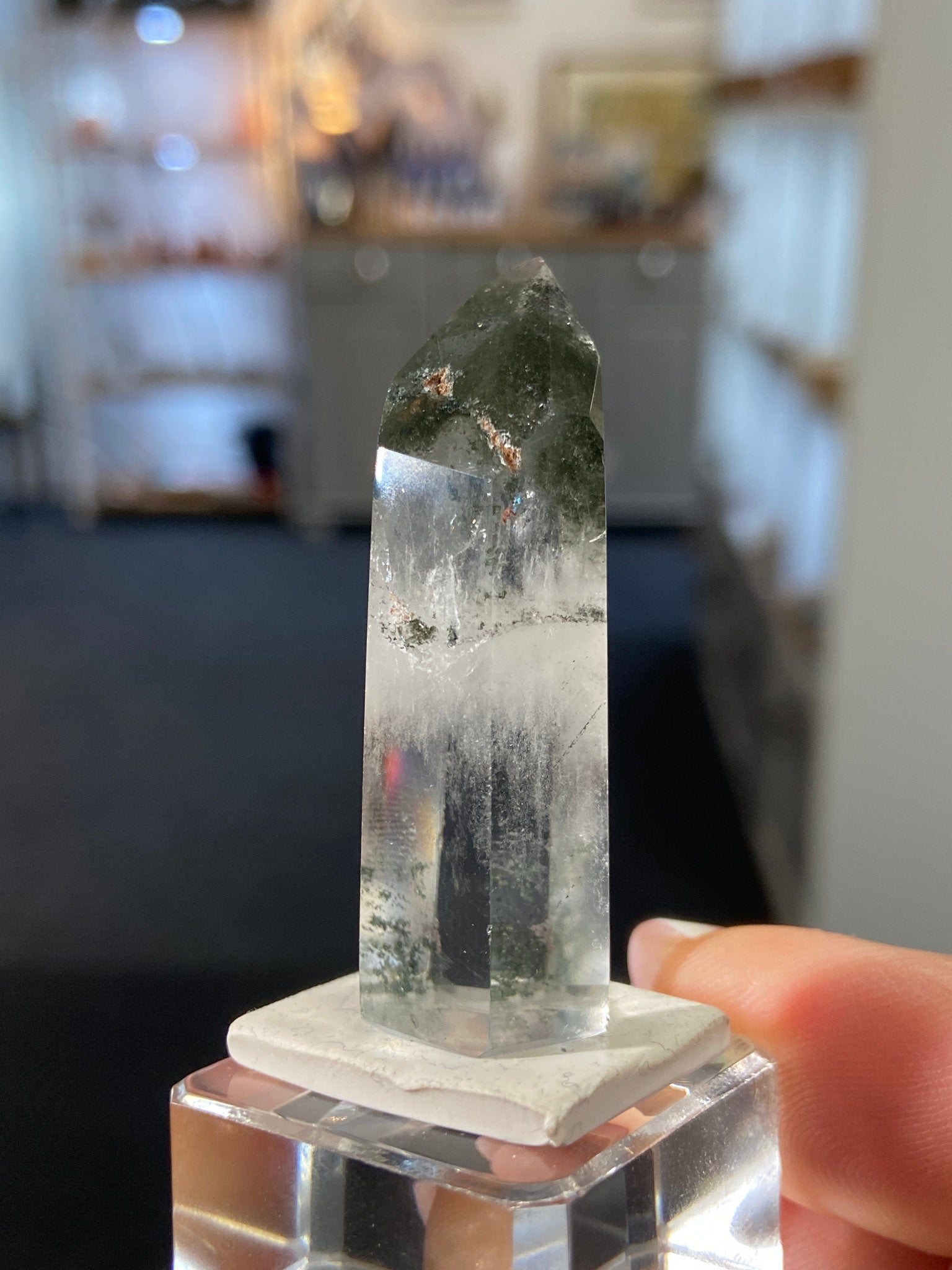 Madagascan Quartz Tower – Chlorite & Hematite