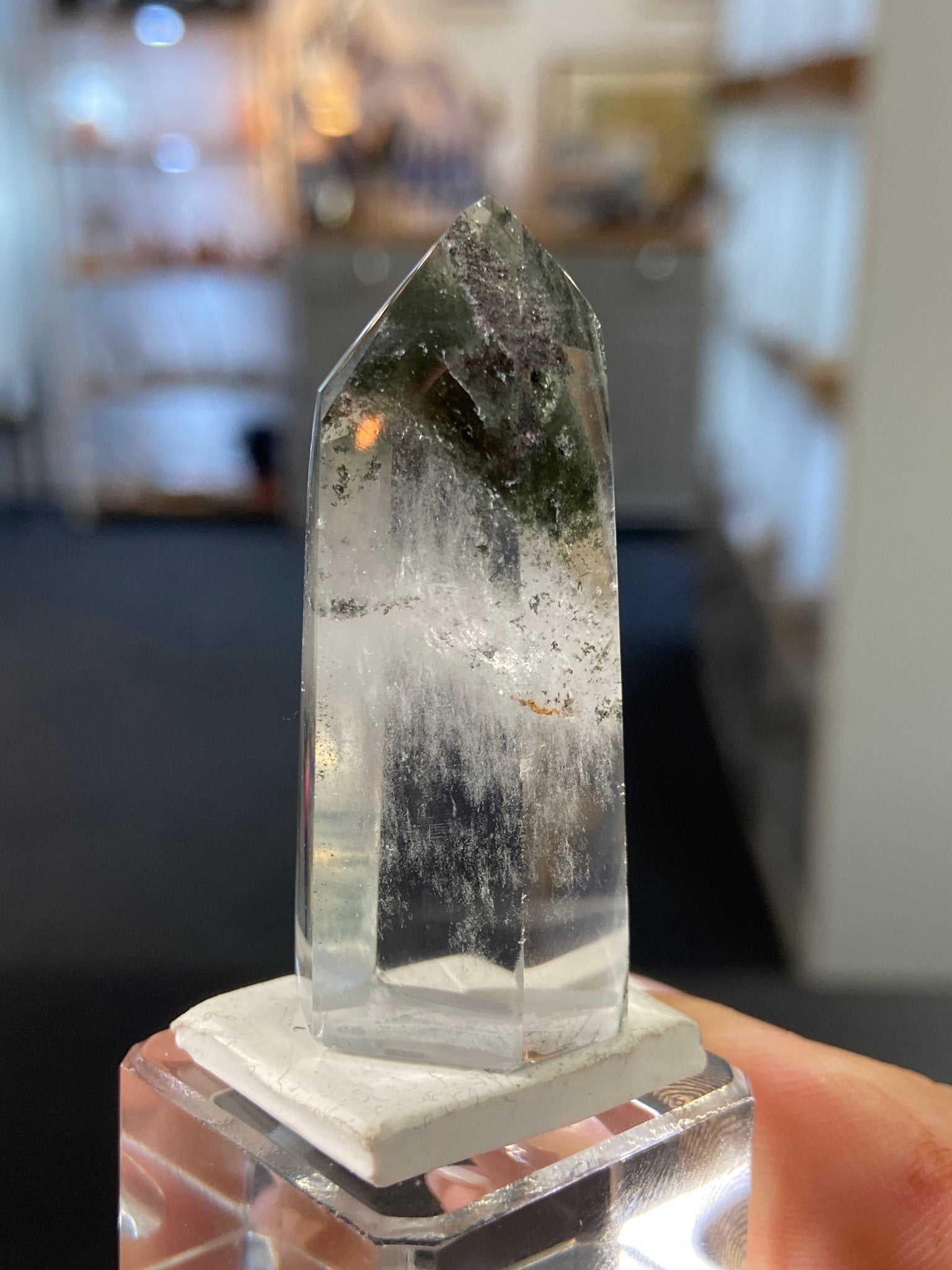 Madagascan Quartz Tower – Chlorite & Hematite