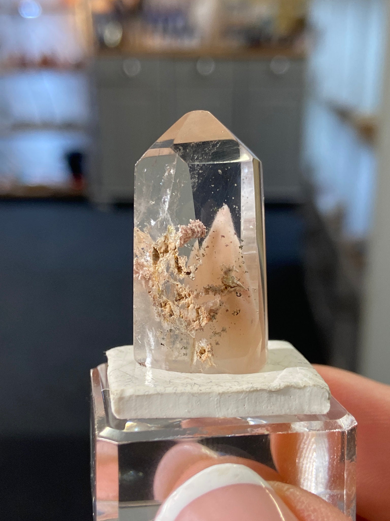 Madagascan Quartz Tower – Orange Chalcedony Phantom
