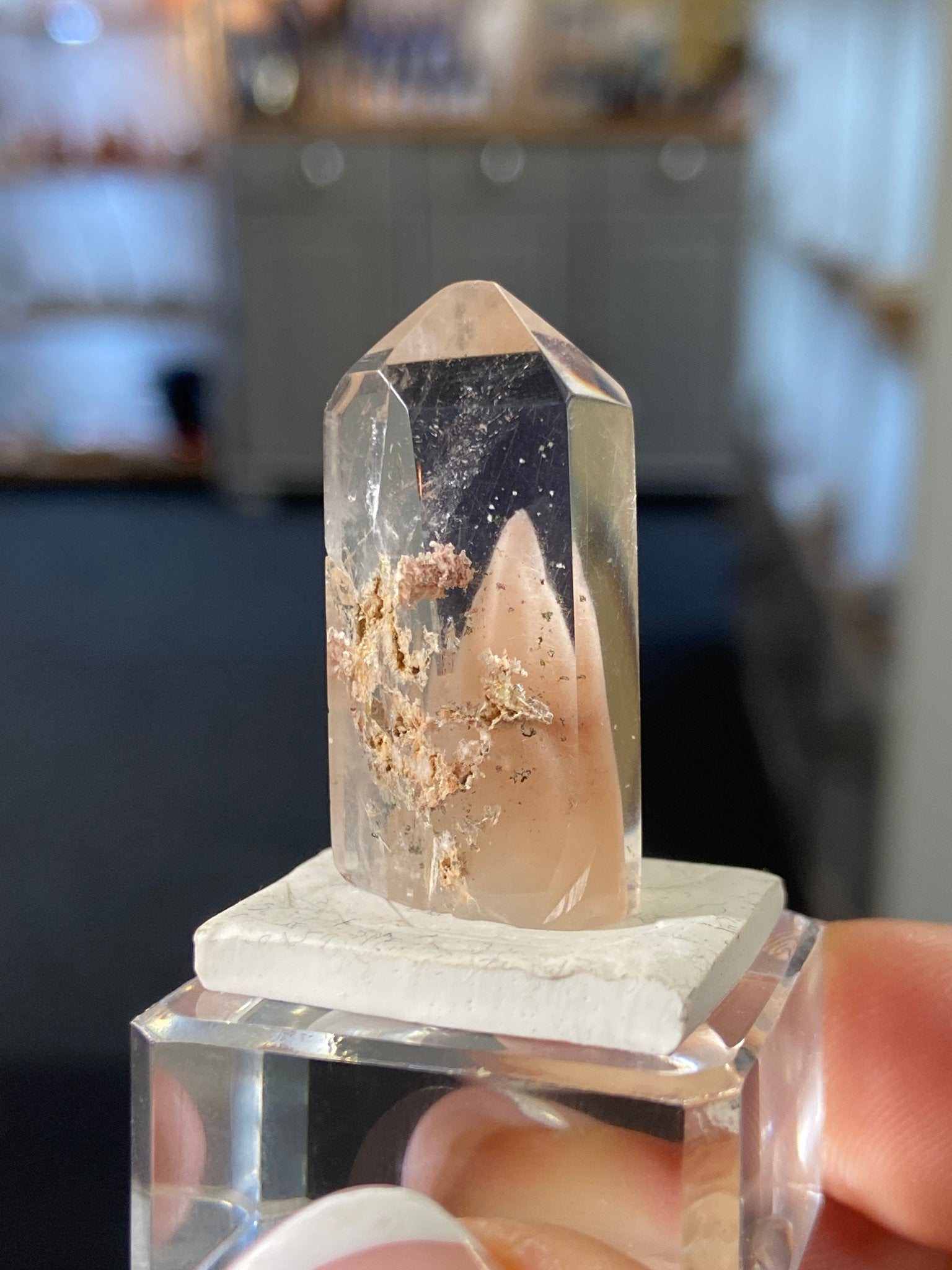 Madagascan Quartz Tower – Orange Chalcedony Phantom