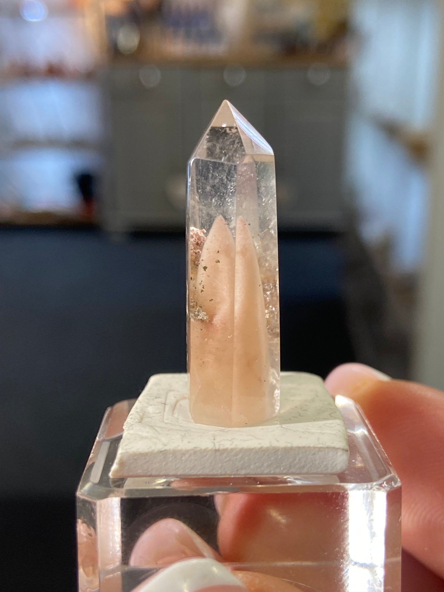 Madagascan Quartz Tower – Orange Chalcedony Phantom