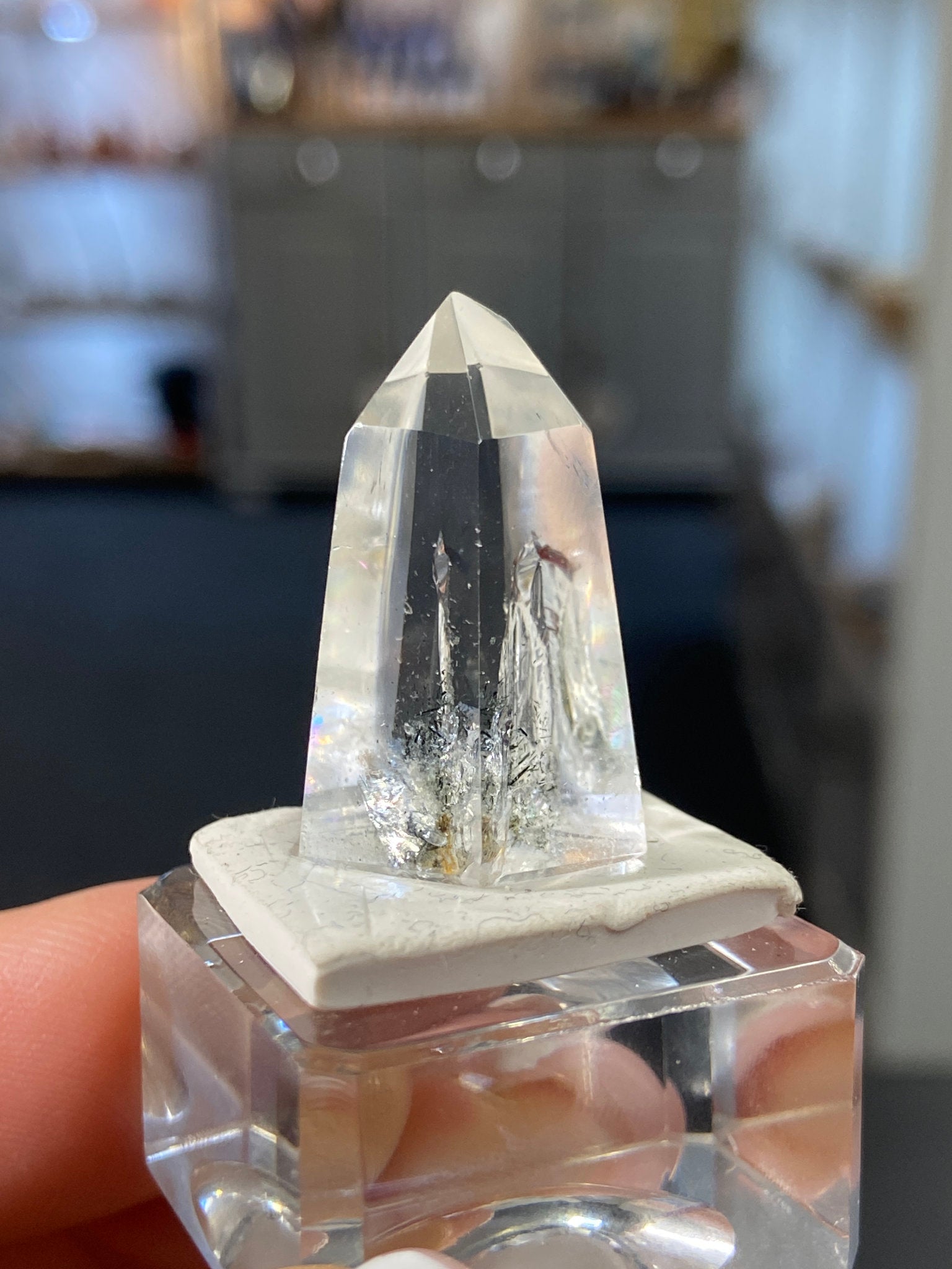 Madagascan Quartz Tower – Rainbow Chlorite & Hematite