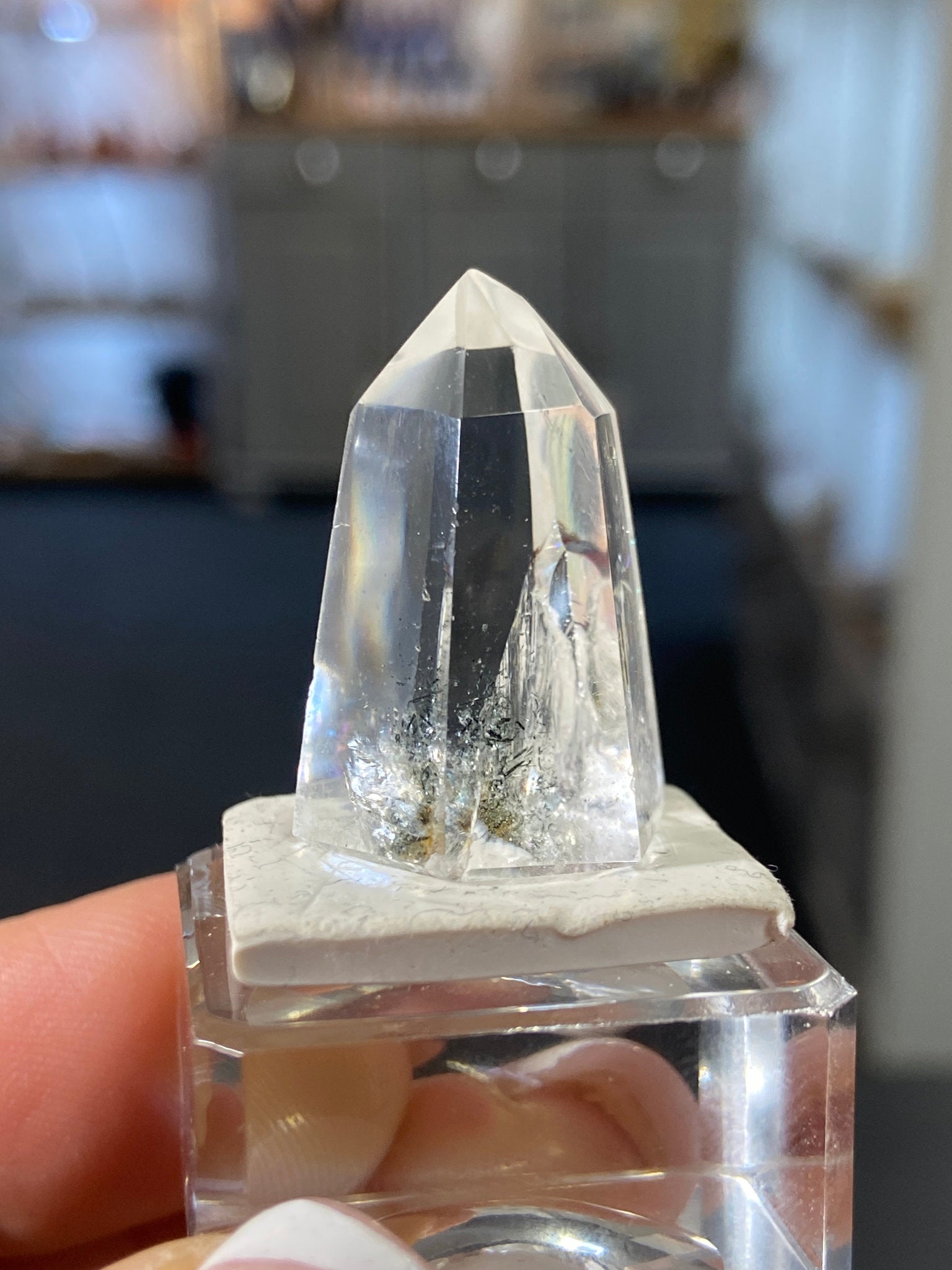 Madagascan Quartz Tower – Rainbow Chlorite & Hematite