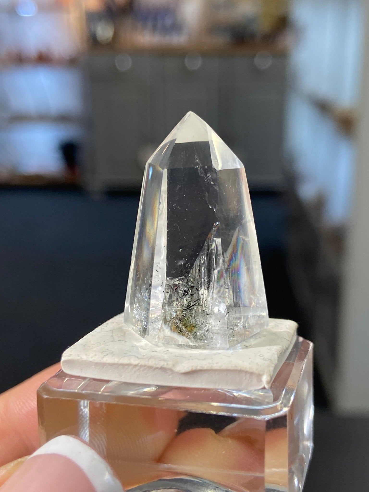 Madagascan Quartz Tower – Rainbow Chlorite & Hematite