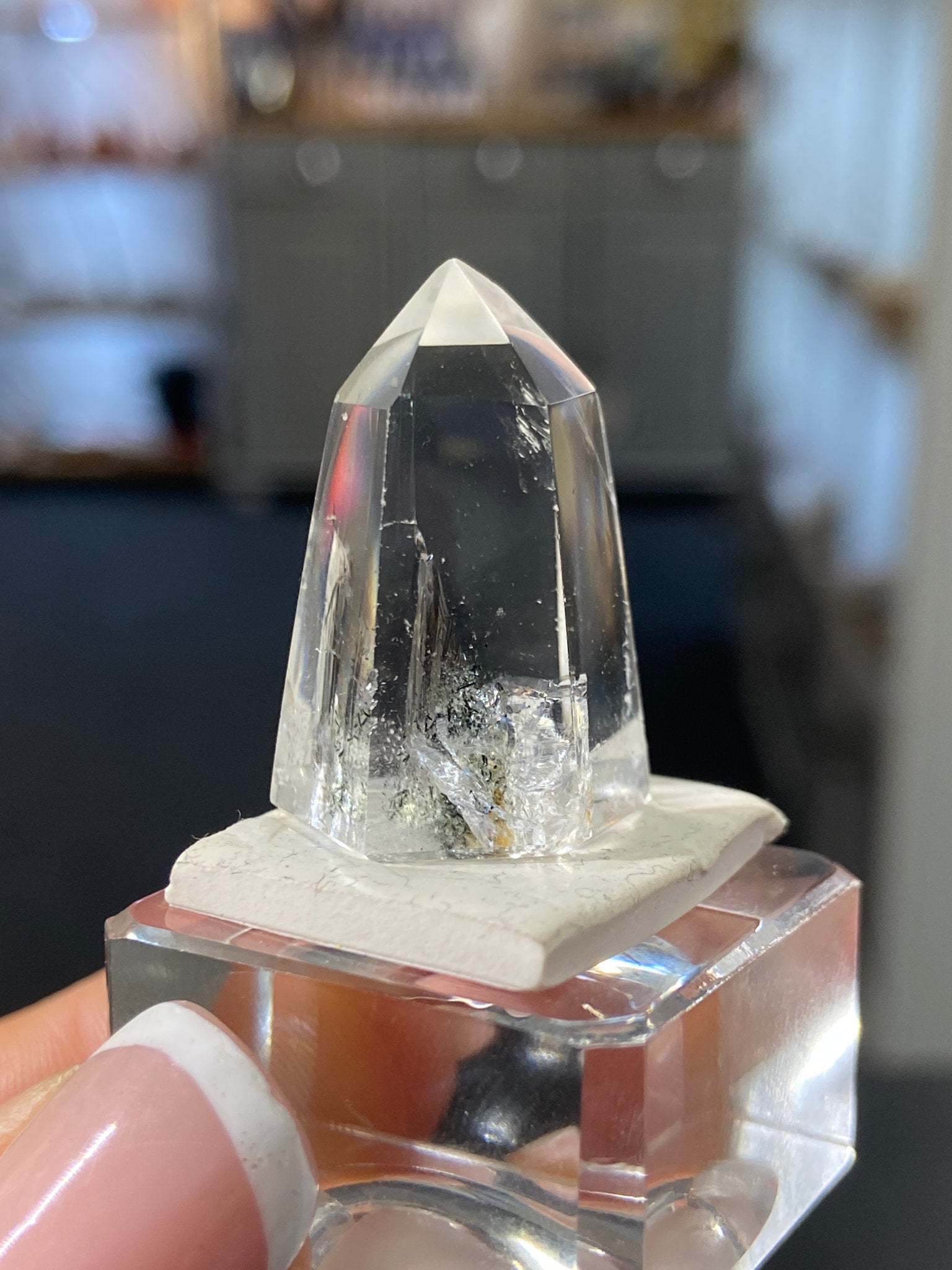 Madagascan Quartz Tower – Rainbow Chlorite & Hematite