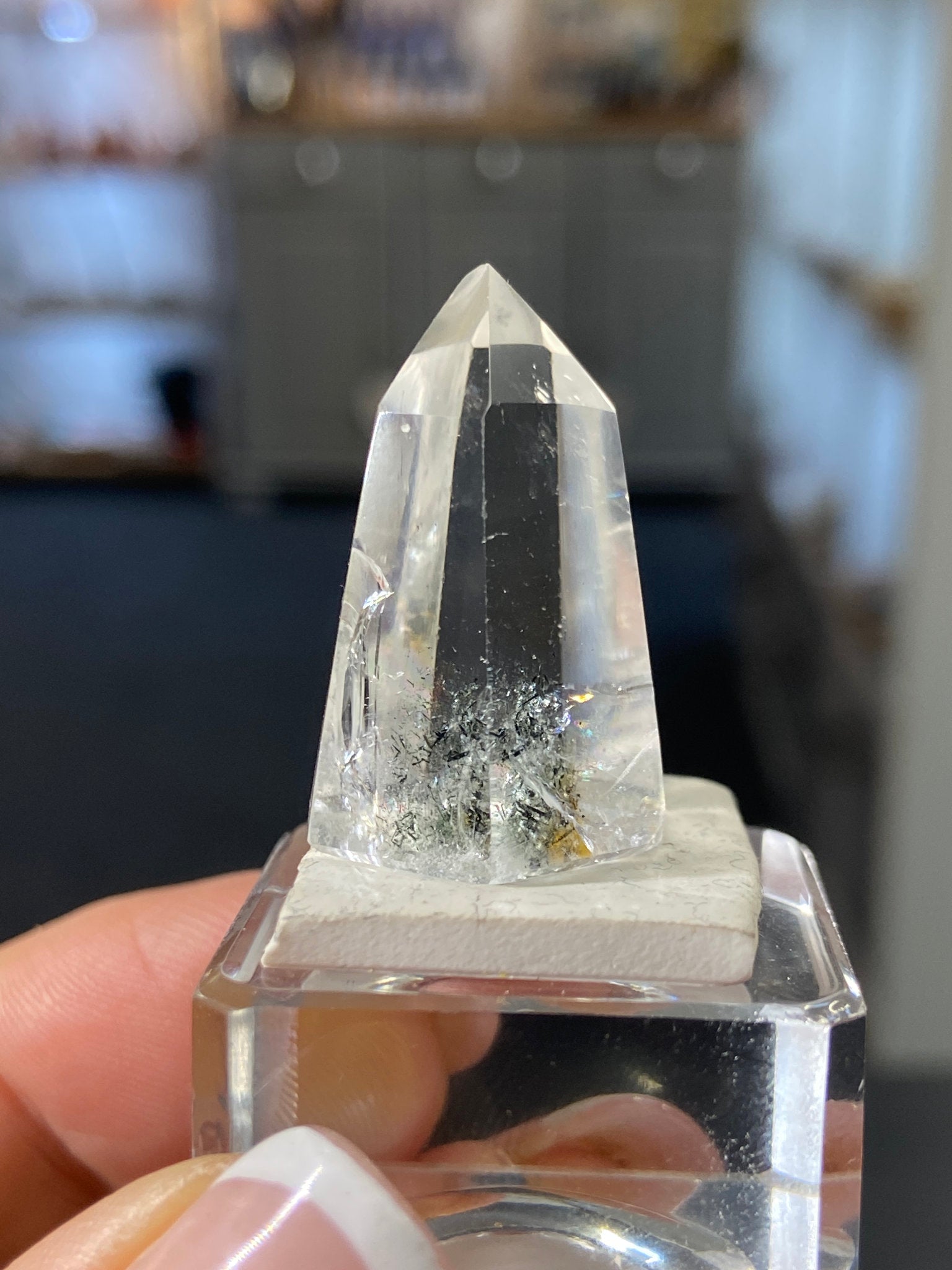 Madagascan Quartz Tower – Rainbow Chlorite & Hematite