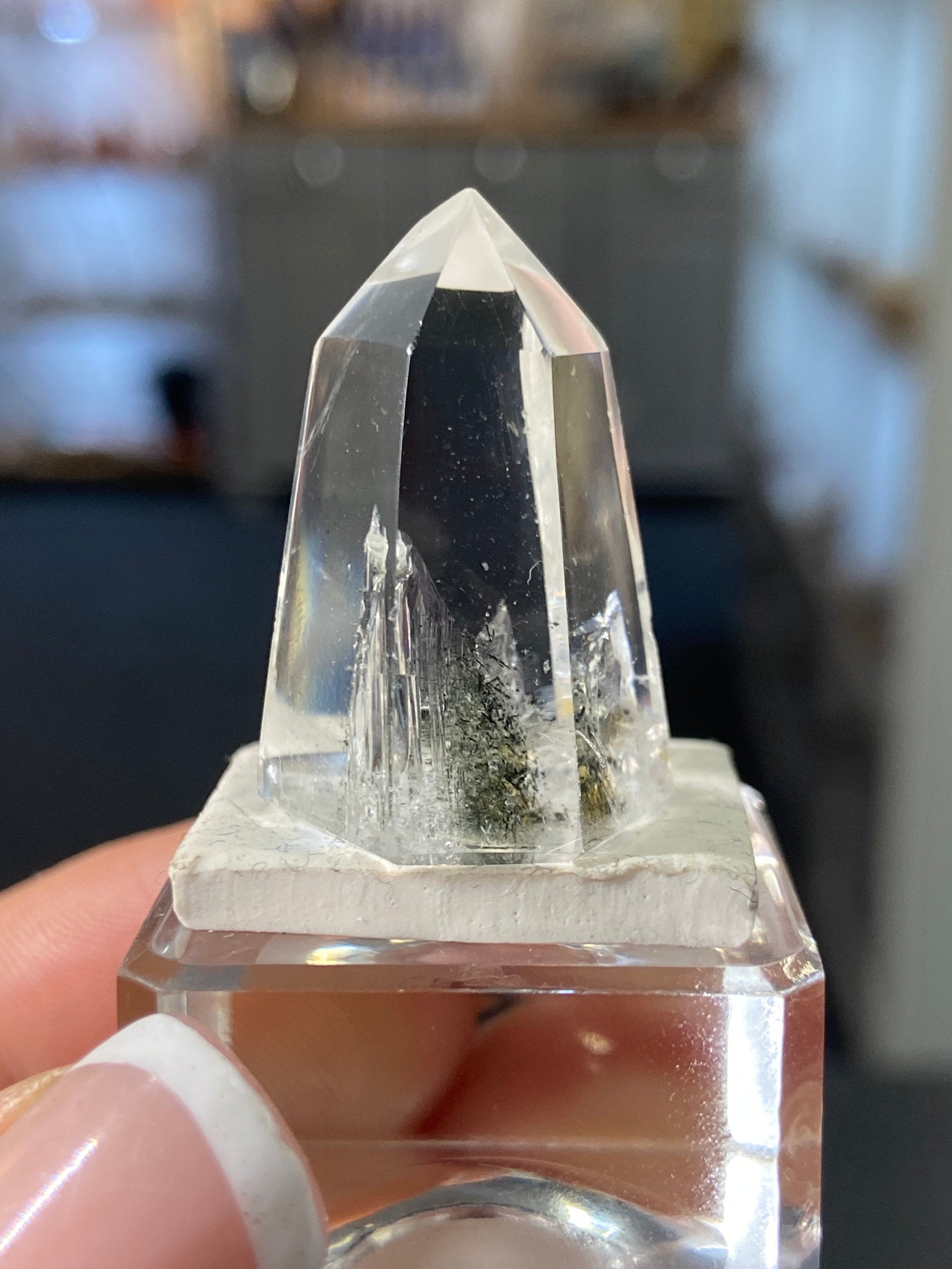 Madagascan Quartz Tower – Rainbow Chlorite & Hematite