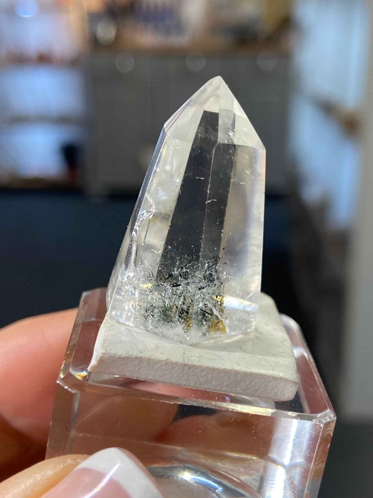 Madagascan Quartz Tower – Rainbow Chlorite & Hematite