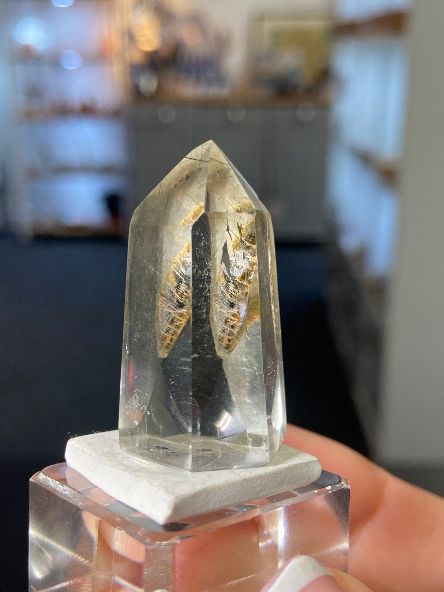 Madagascan Quartz Tower – Green Tourmaline Included